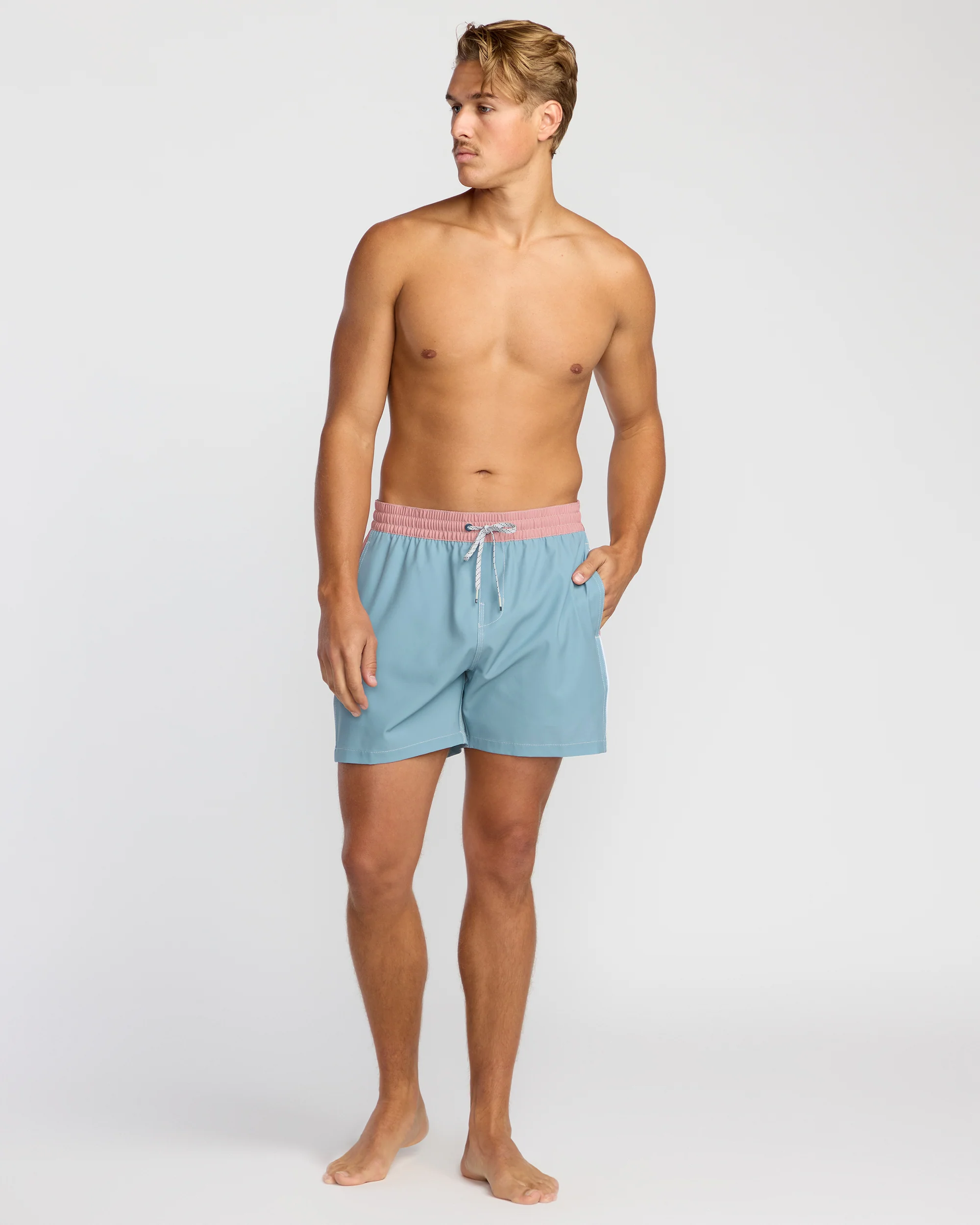 Dbah Panel Laybacks Swim Trunk - Washed Blue