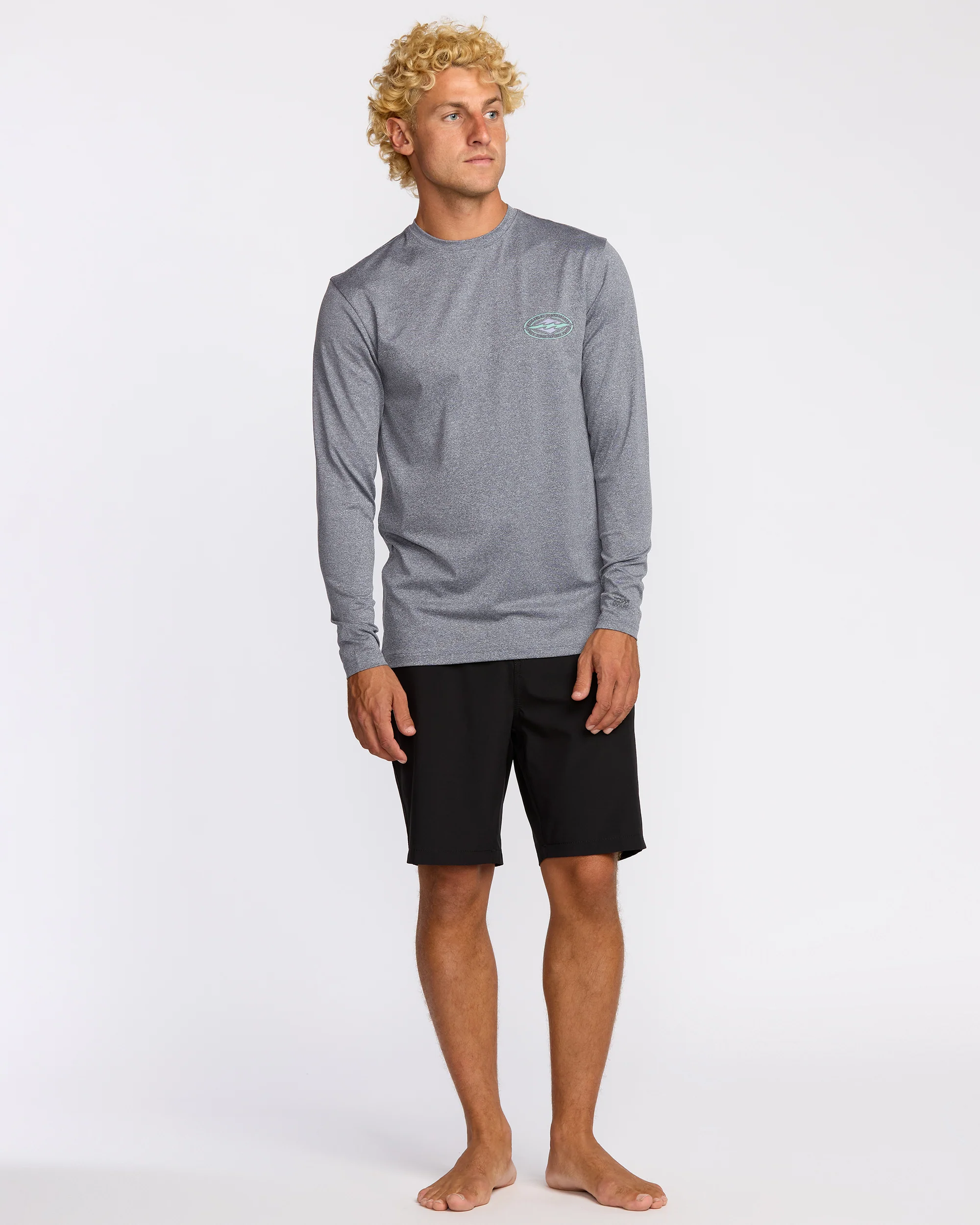 Diamond Vision Loose Fit Long Sleeve Surf T-Shirt - Grey Htr