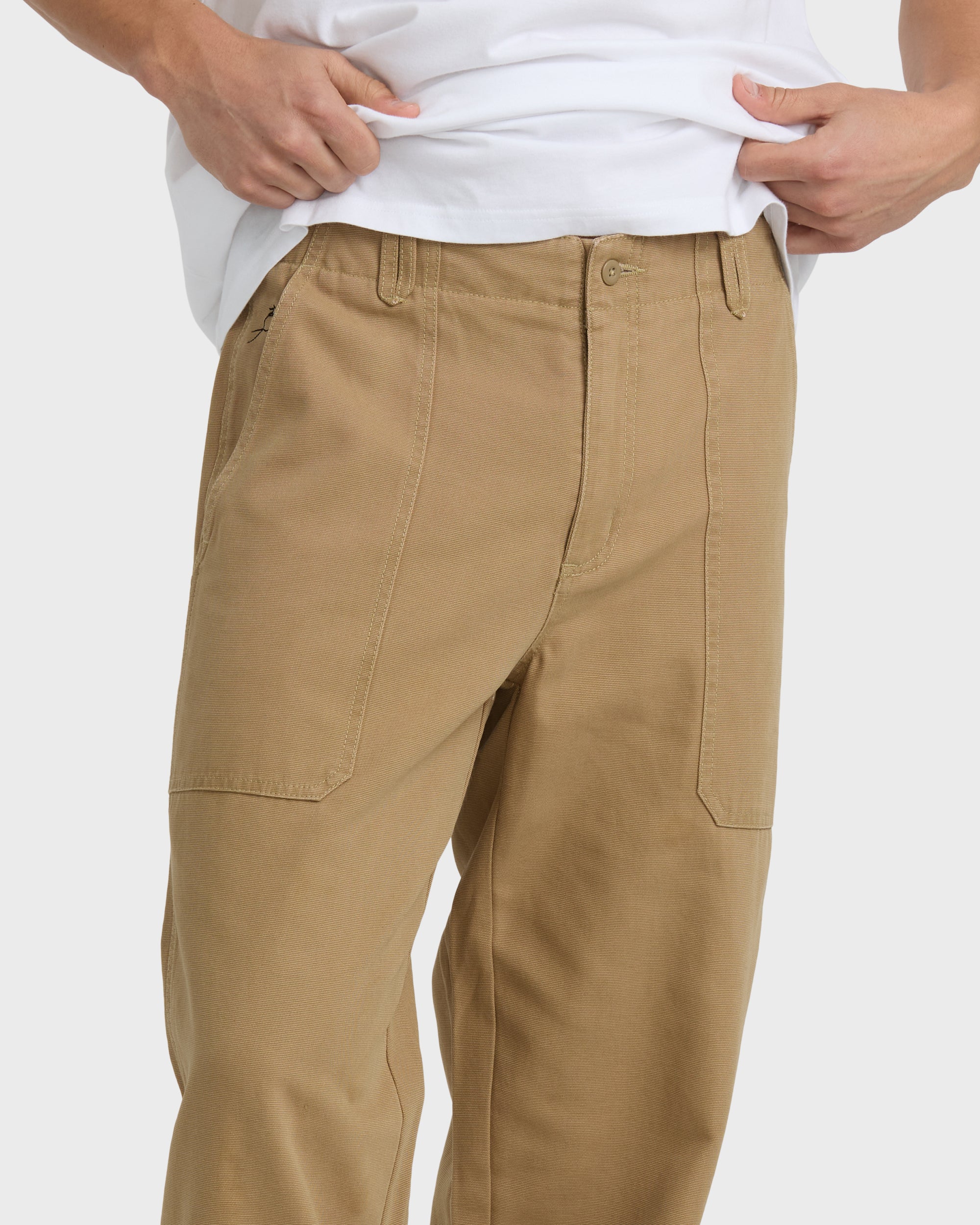 Stamped Garage Patch Pants - Gravel