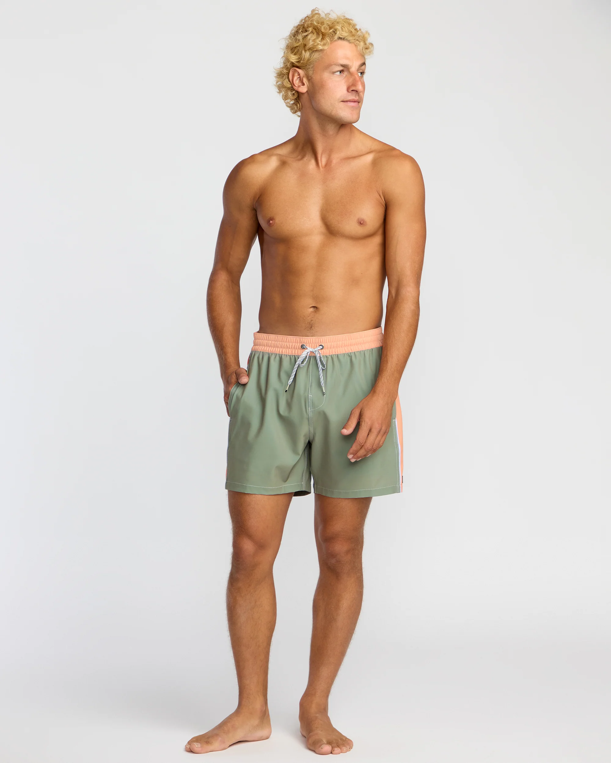 Dbah Panel Laybacks Swim Trunk - Green Ash