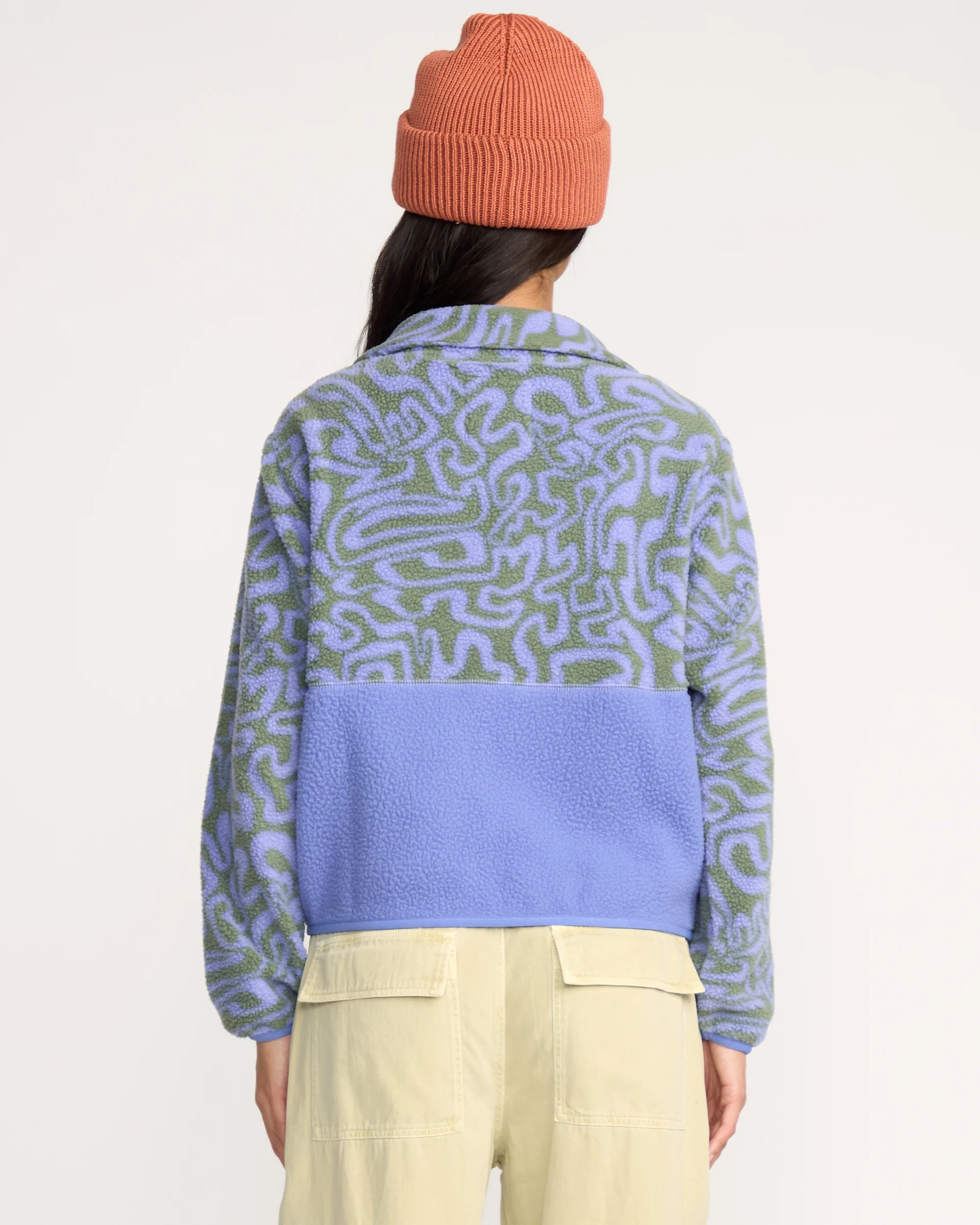 A/Div Rock Jetty Mock Neck Zip Sherpa Fleece - Iris