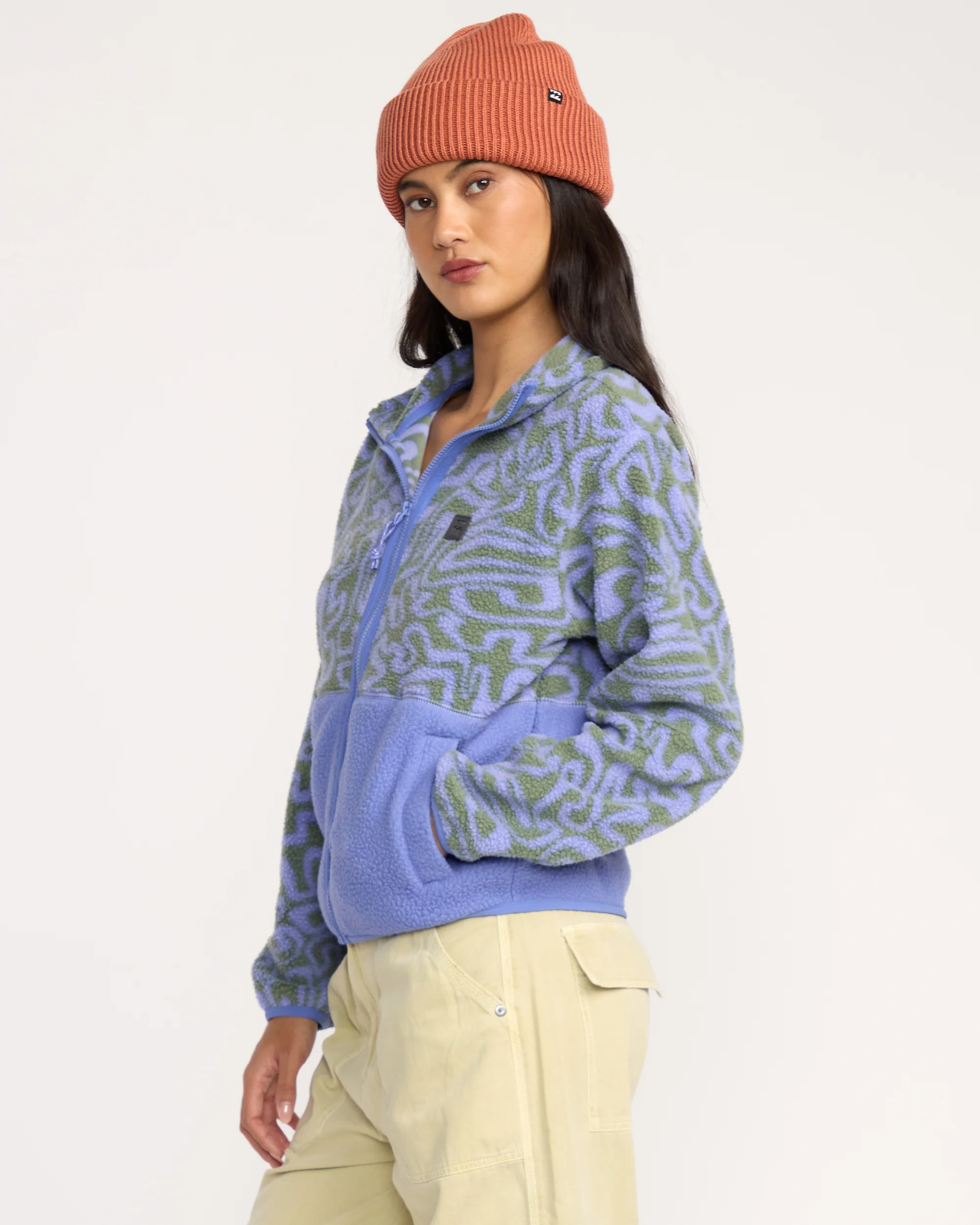 A/Div Rock Jetty Mock Neck Zip Sherpa Fleece - Iris