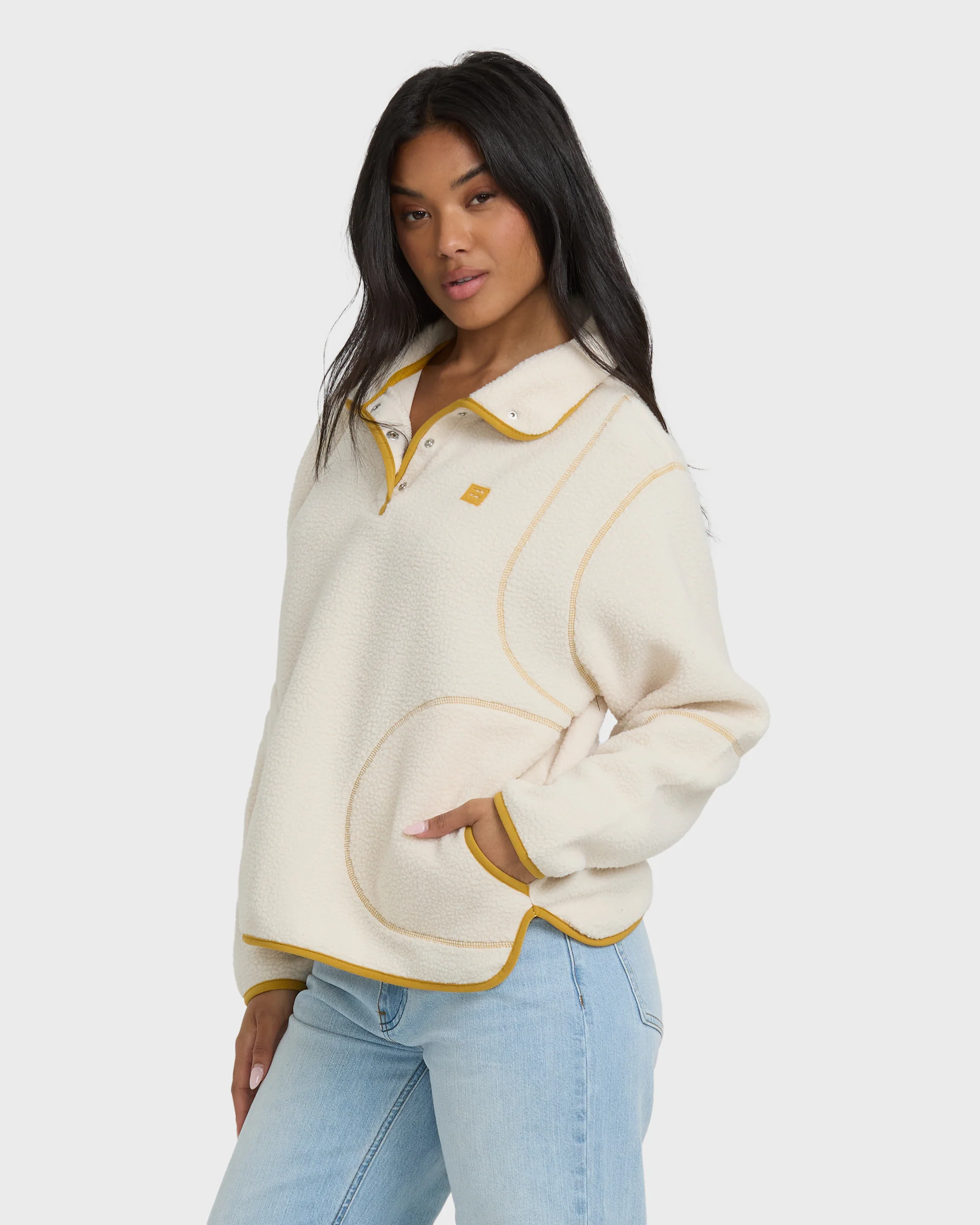 10710-streamer-half-snap-sherpa-fleece-pullover-whitecap-4.webp Streamer Half Snap Sherpa Fleece Pullover - Whitecap