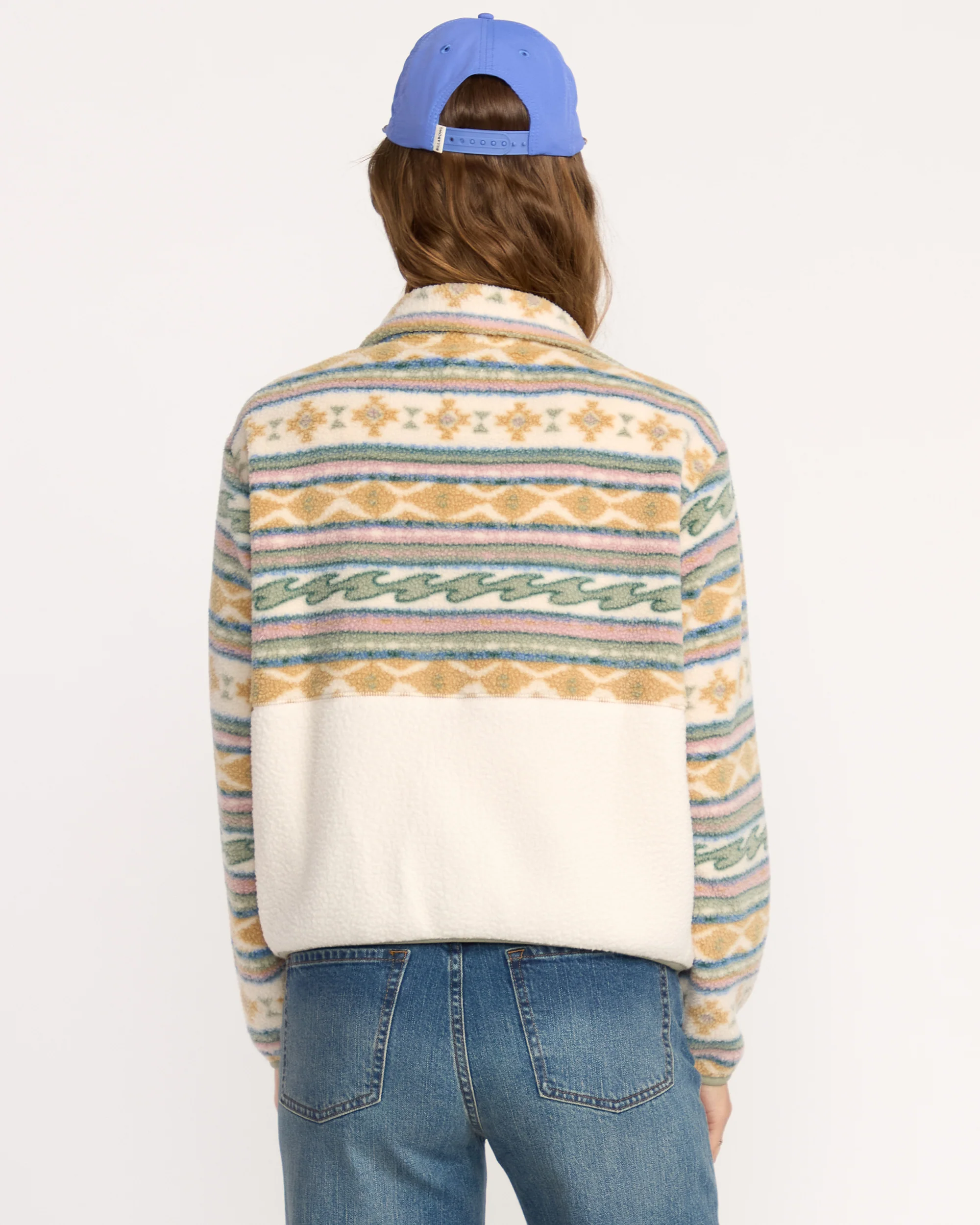 A/Div Rock Jetty Mock Neck Zip Sherpa Fleece - Whitecap