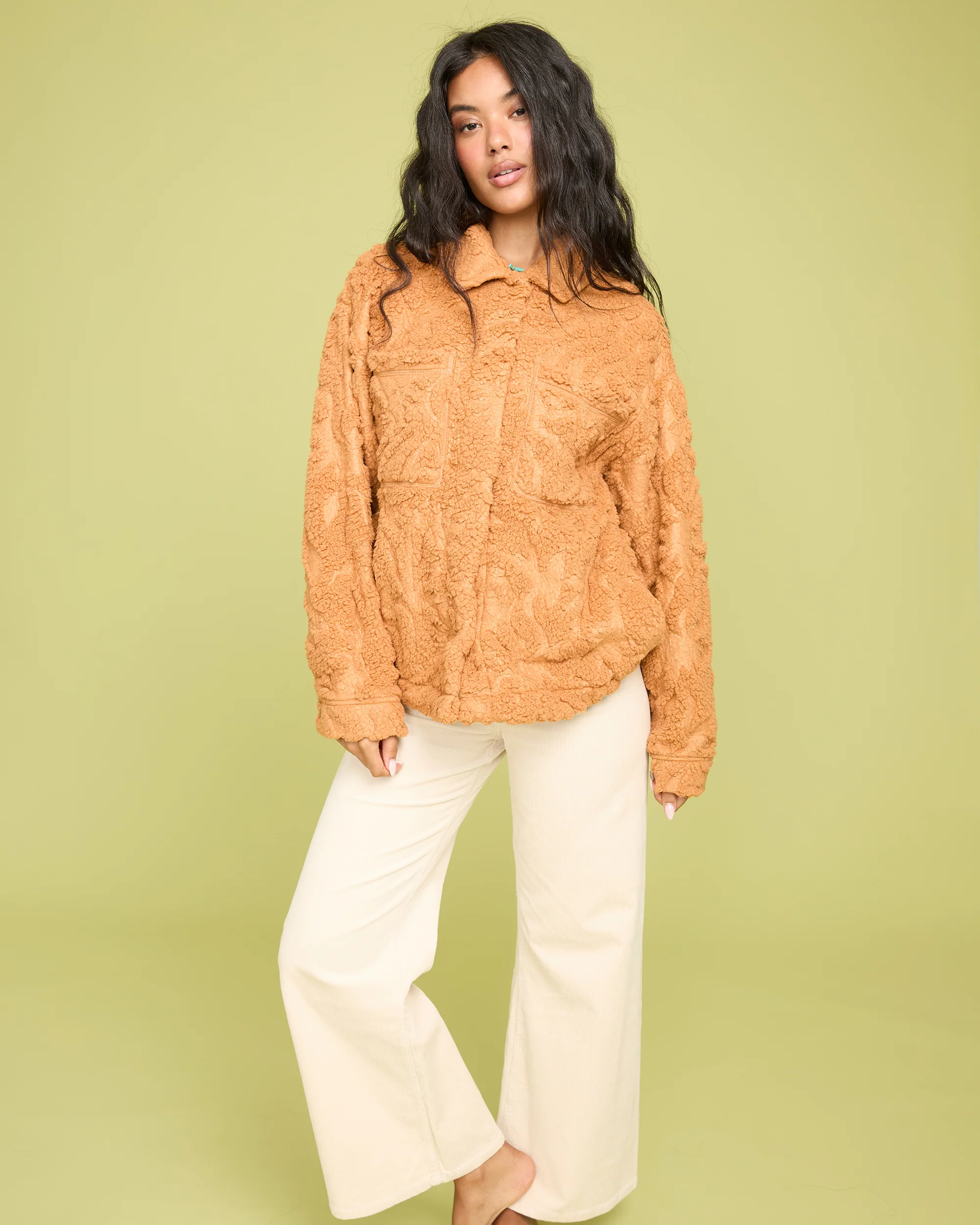 Sundown Sherpa Shacket - Camel
