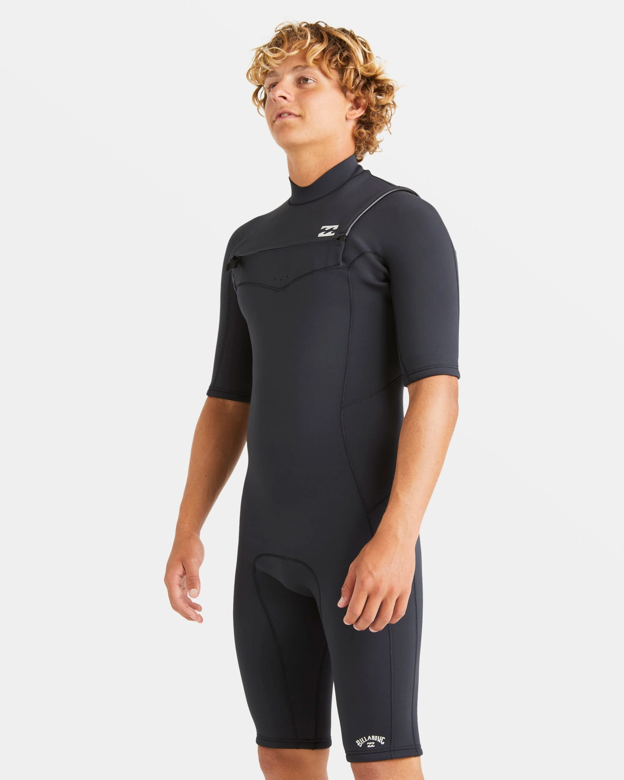 2/2mm Absolute Natural Upcycler GBS Chest Zip Short Sleeve Springsuit - Black