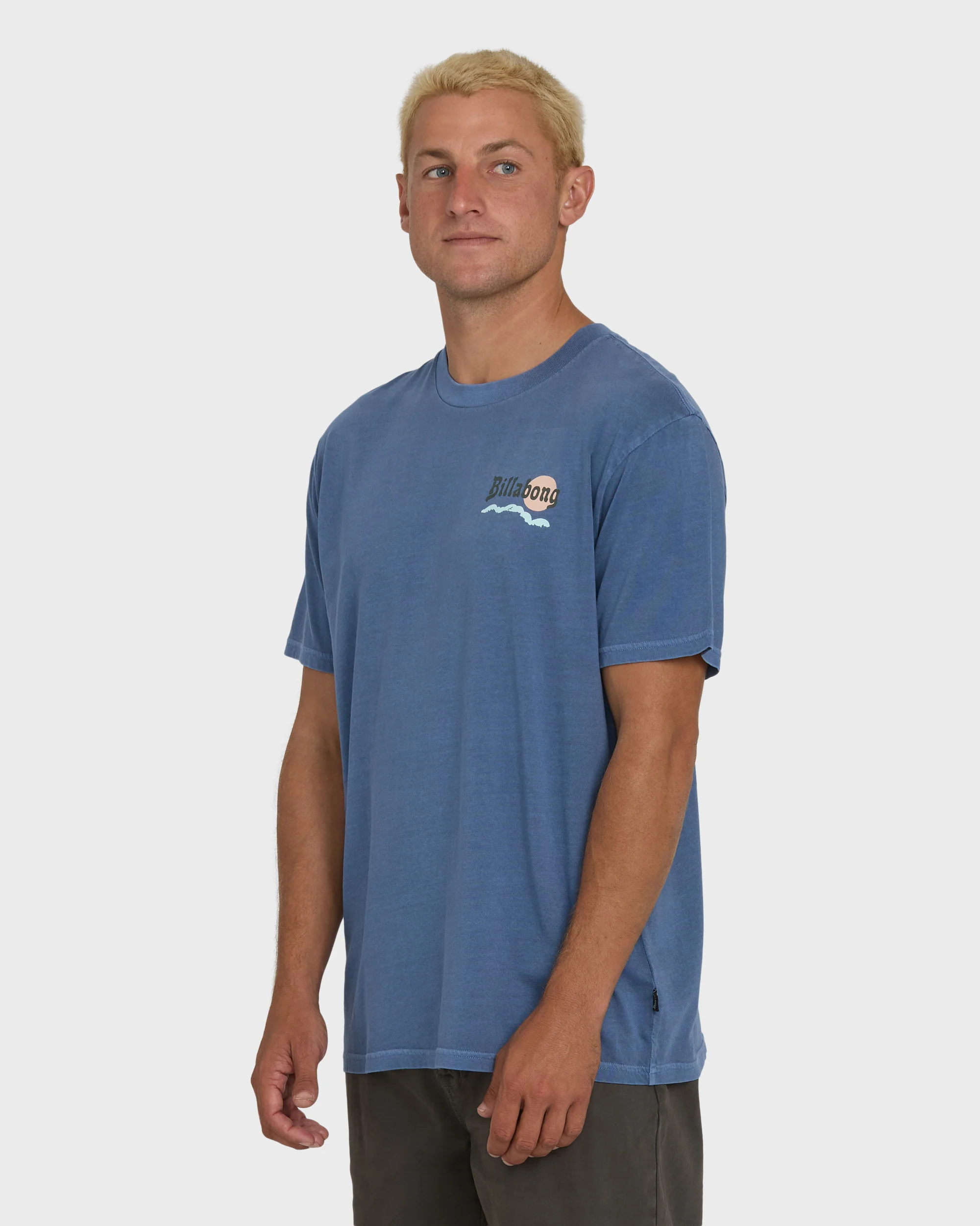 Loner Wave Washed Premium Short Sleeve Knit T-Shirt - Blue Horizon