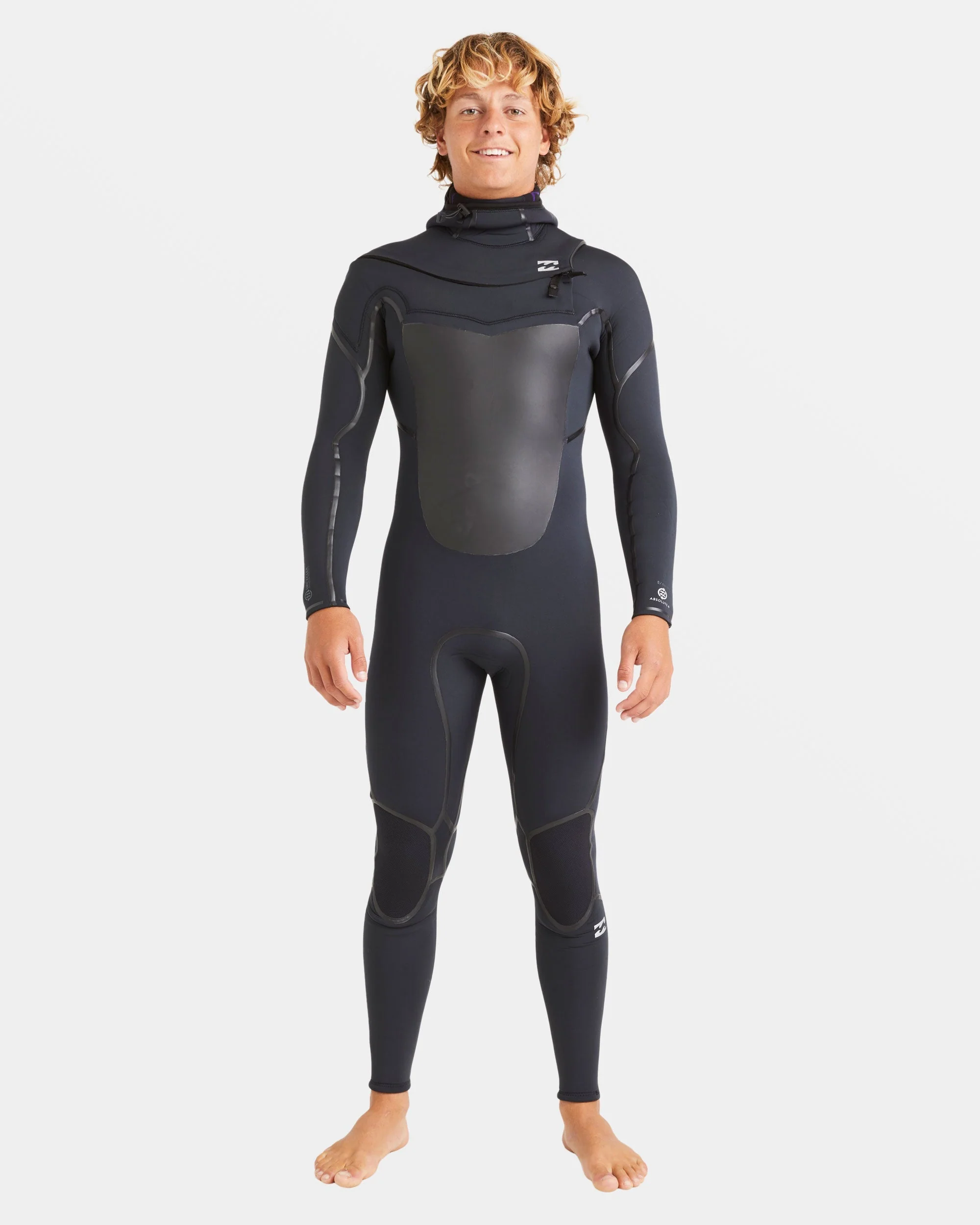 5/4mm Absolute Natural+ Upcycler Welded Chest Zip Hooded Wetsuit - Black