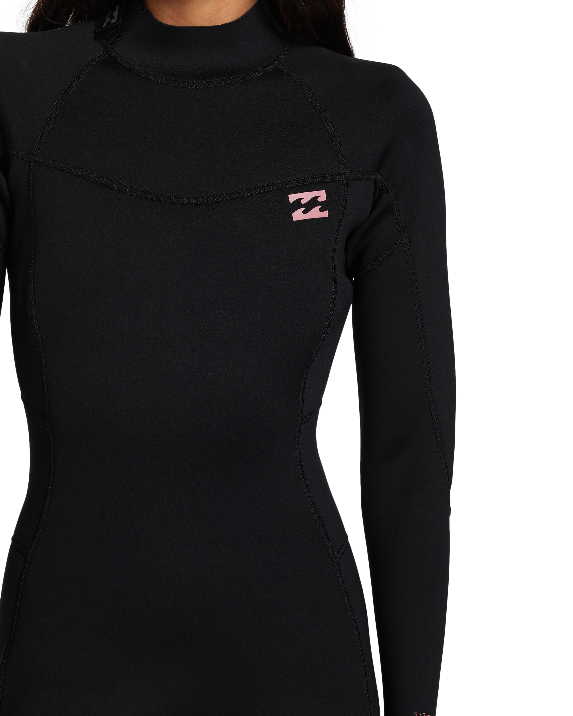 3/2mm Foil Flatlock Back Zip Wetsuit - Black