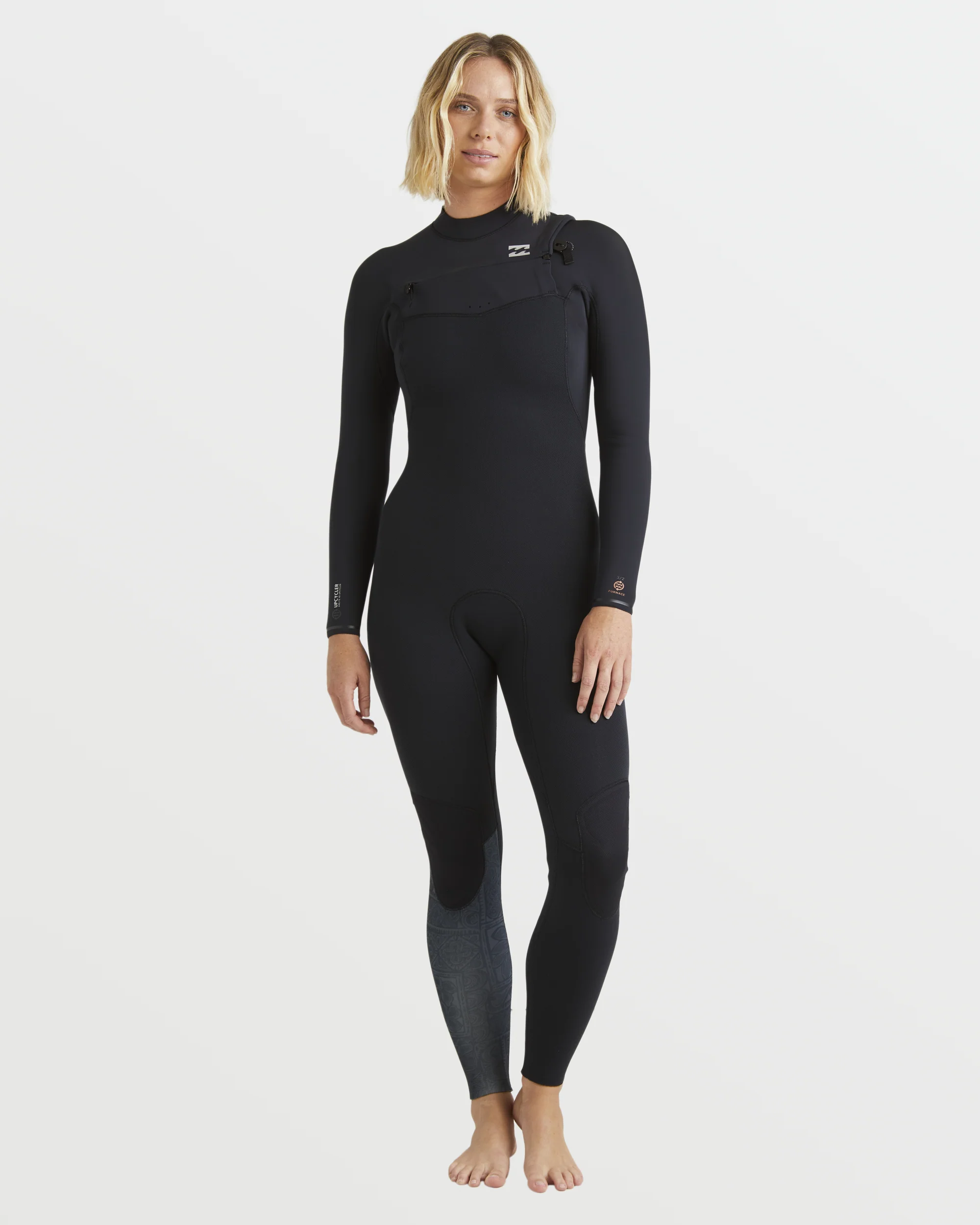 3/2mm Furnace Natural GBS Chest Zip Fullsuit - Black Tiki