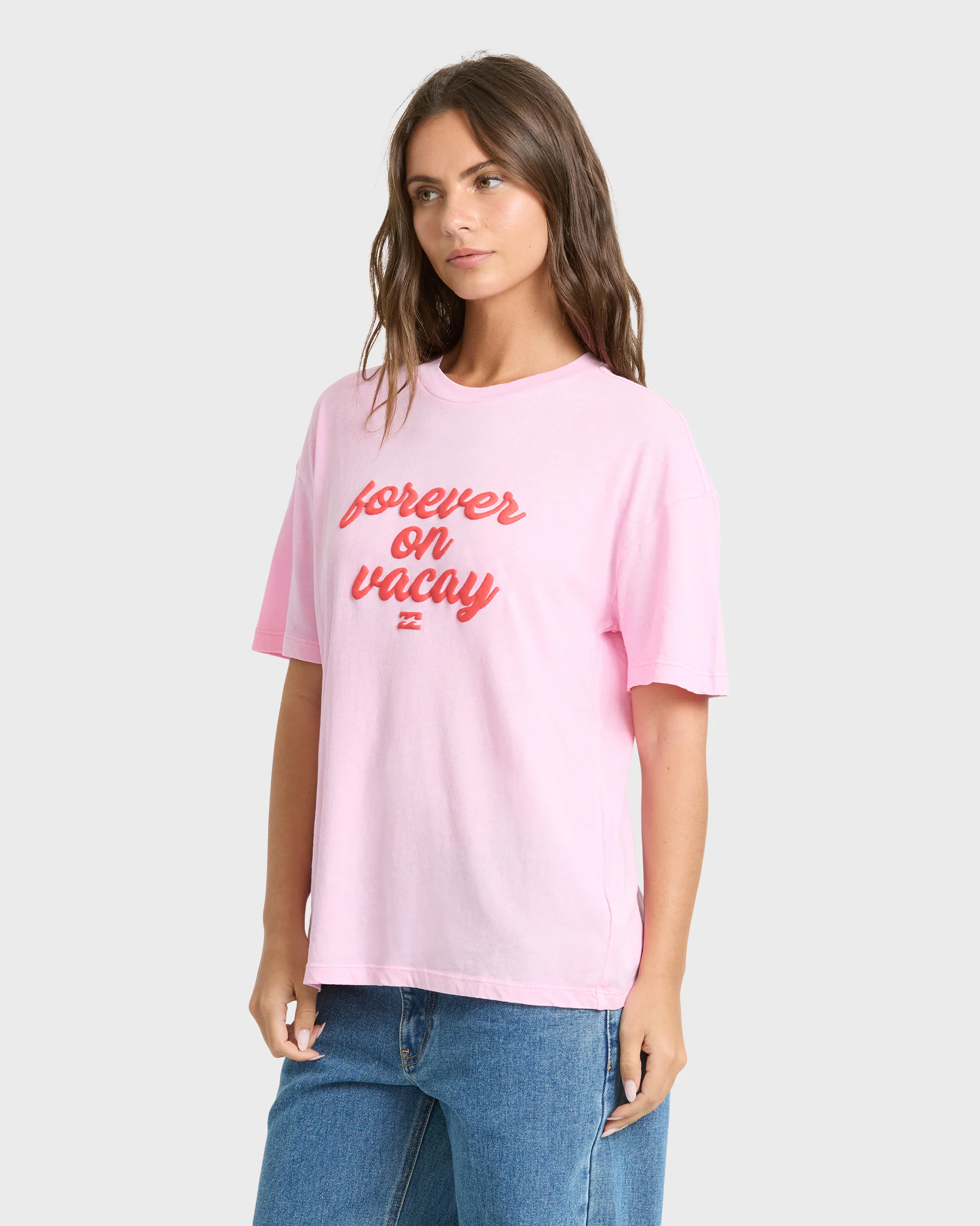 Vacay Forever Short Sleeve Knit T-Shirt - Prism Pink