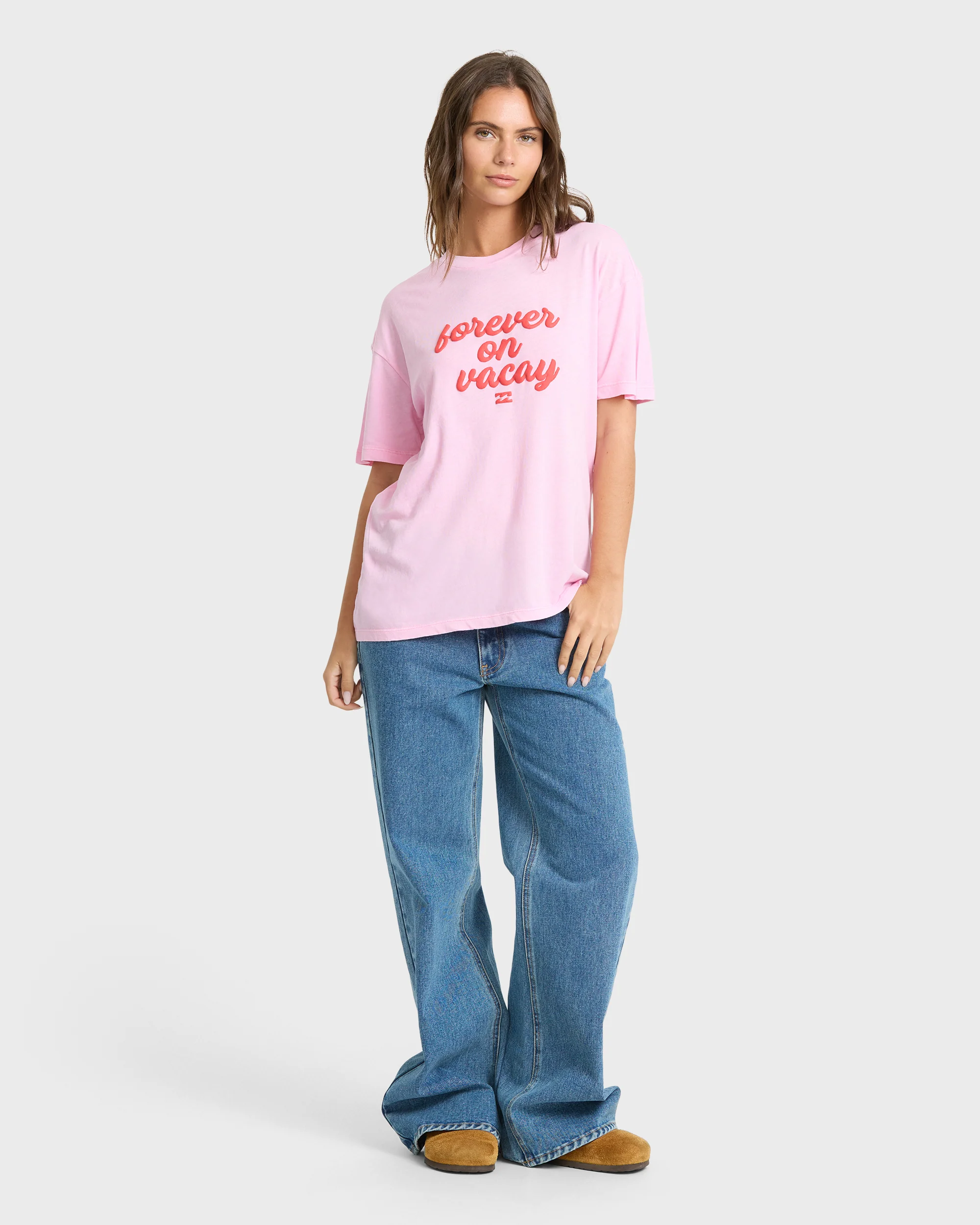 Vacay Forever Short Sleeve Knit T-Shirt - Prism Pink