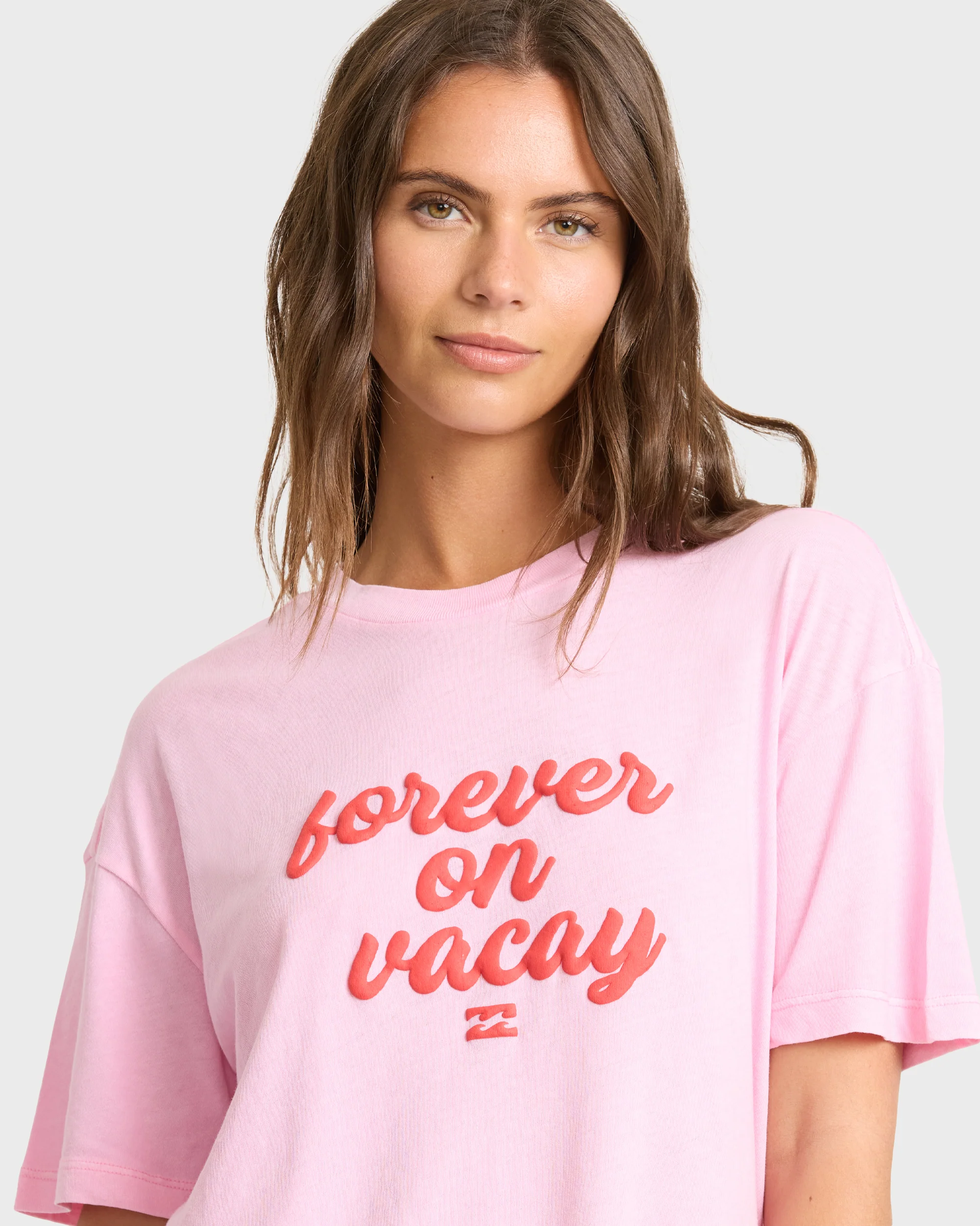 Vacay Forever Short Sleeve Knit T-Shirt - Prism Pink