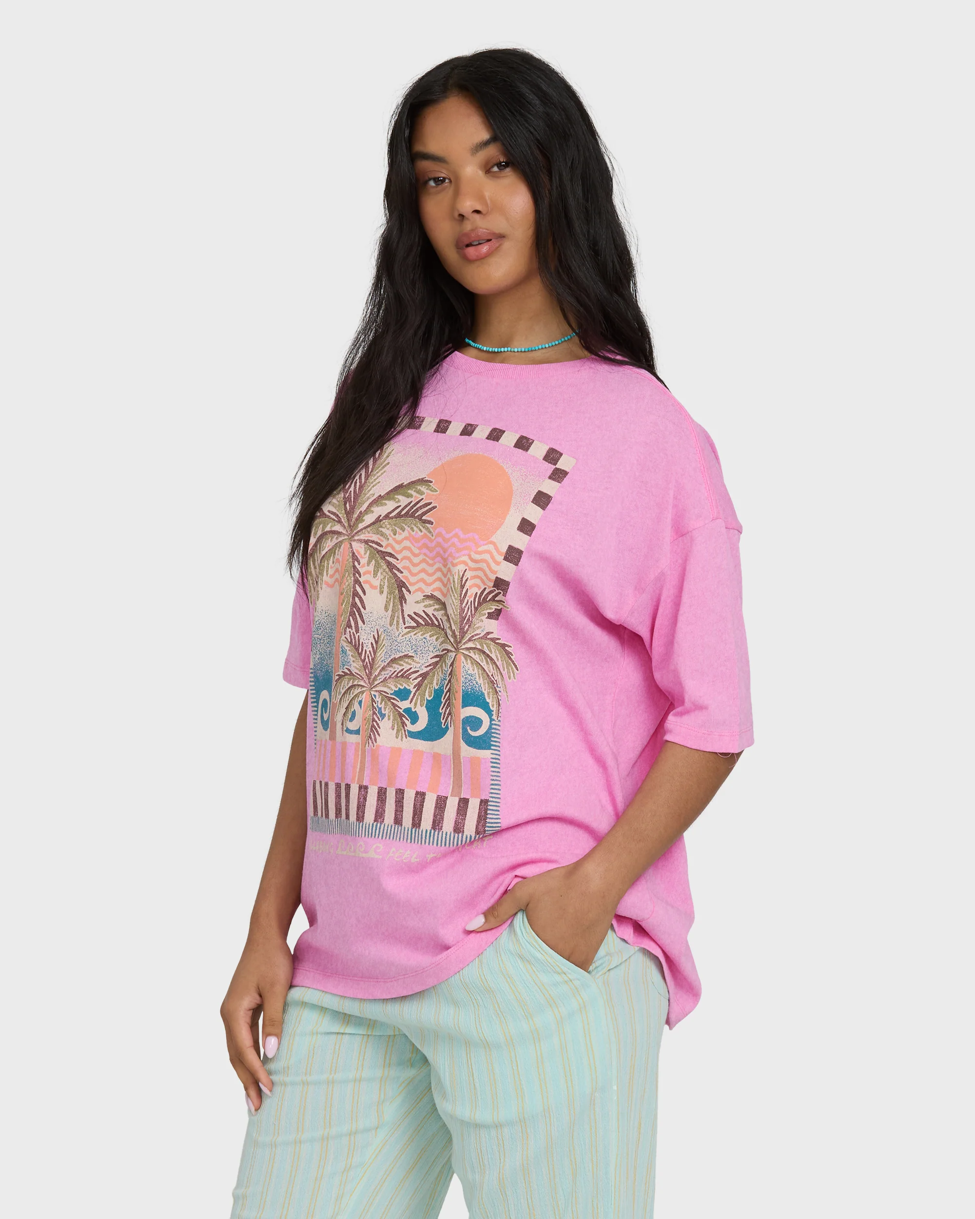1443-feel-the-heat-short-sleeve-knit-t-shirt-party-pink-5.webp Feel The Heat Short Sleeve Knit T-Shirt - Party Pink