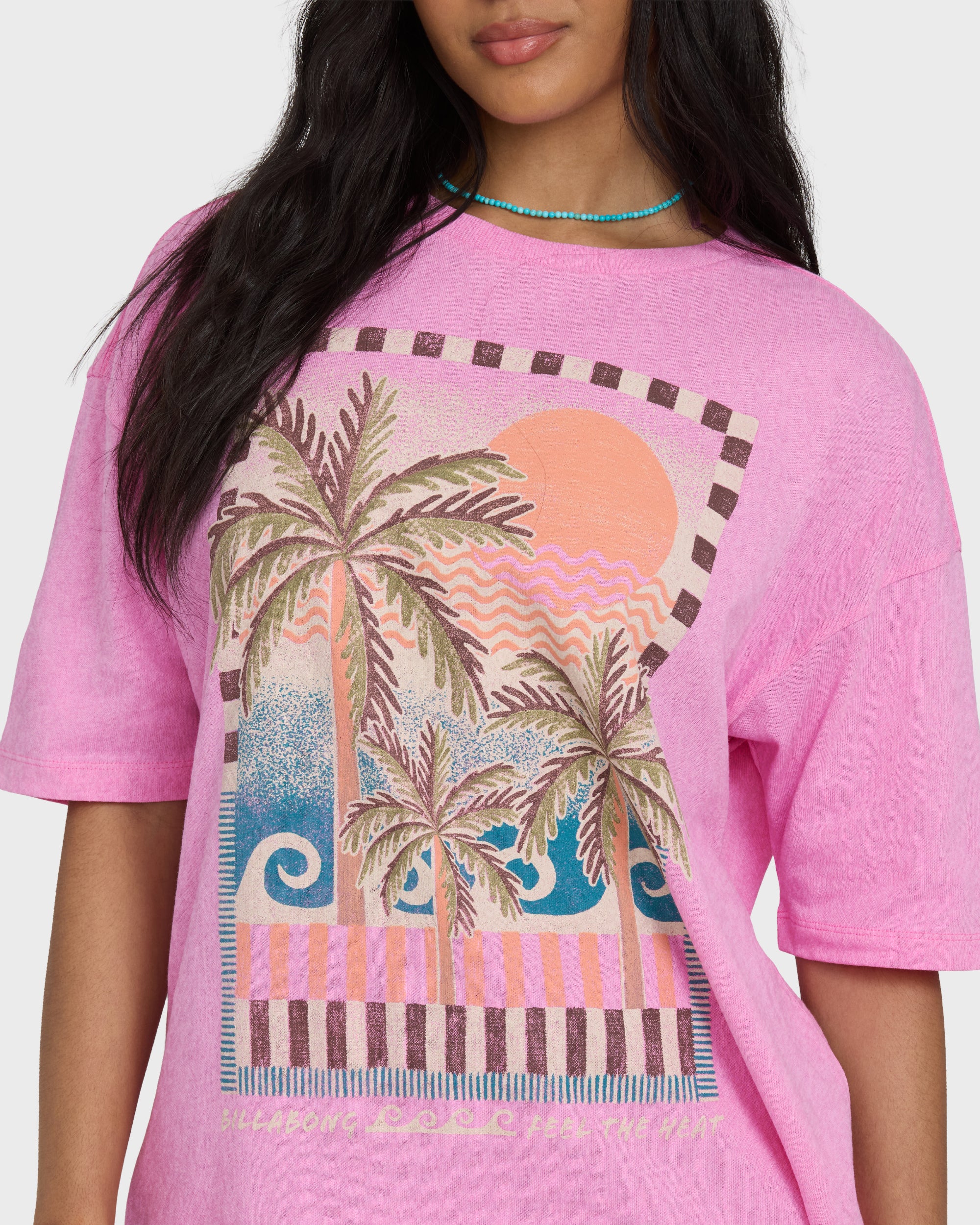 1443-feel-the-heat-short-sleeve-knit-t-shirt-party-pink-7.jpg Feel The Heat Short Sleeve Knit T-Shirt - Party Pink