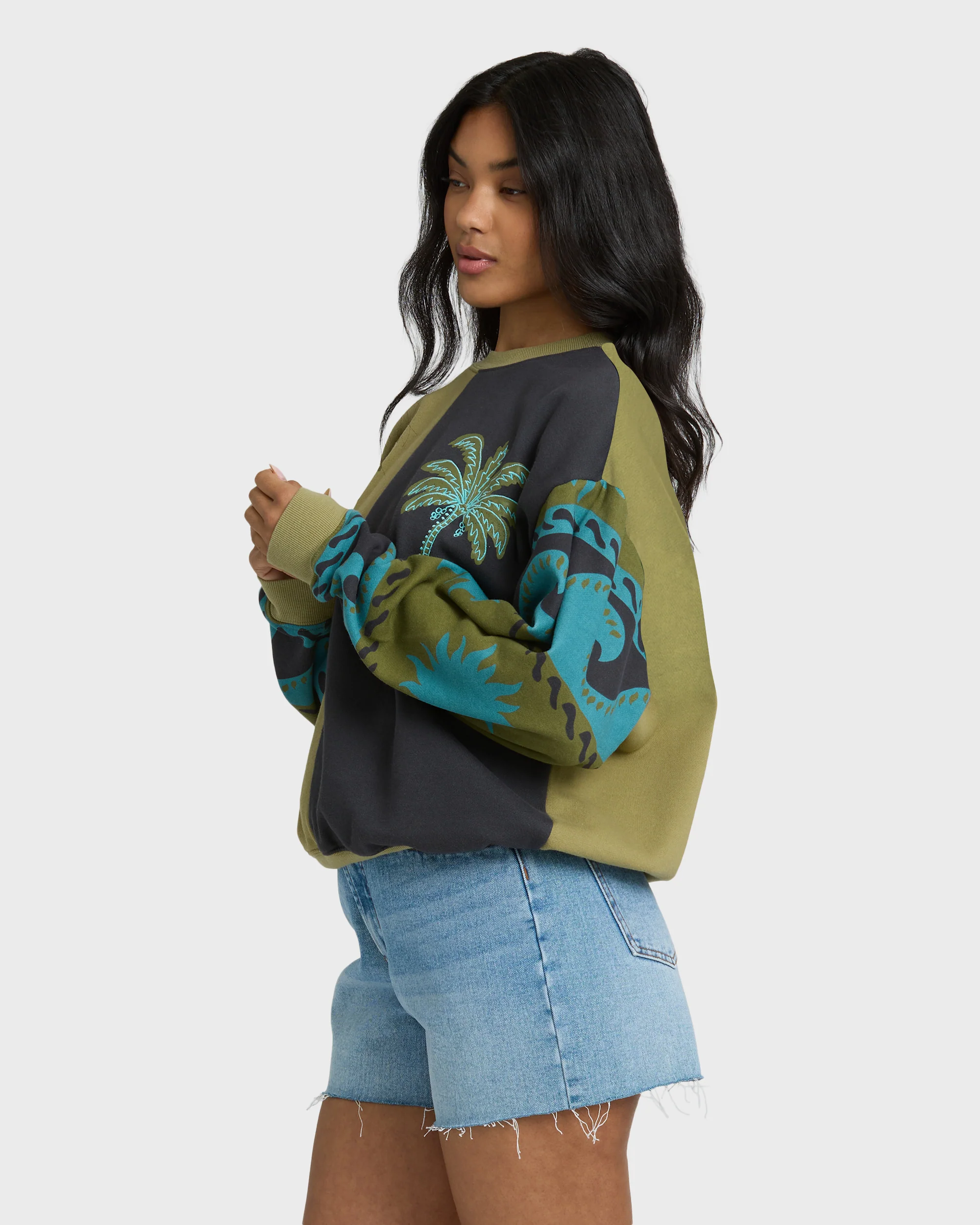 Split Palm Kendal Crewneck Sweatshirt - Cedar