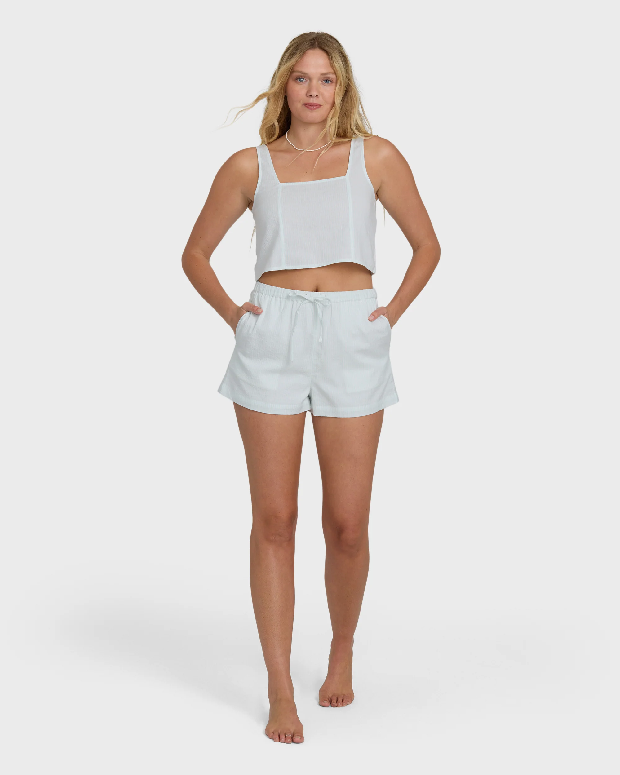 Open Skies Woven Tank Top - Clearwater