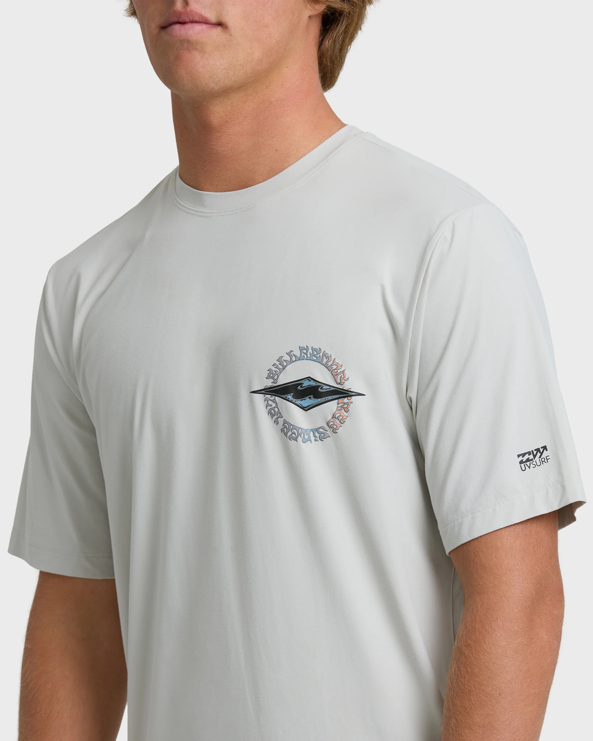 Hollow Diamond Loose Fit Short Sleeve Surf Tee - Silver