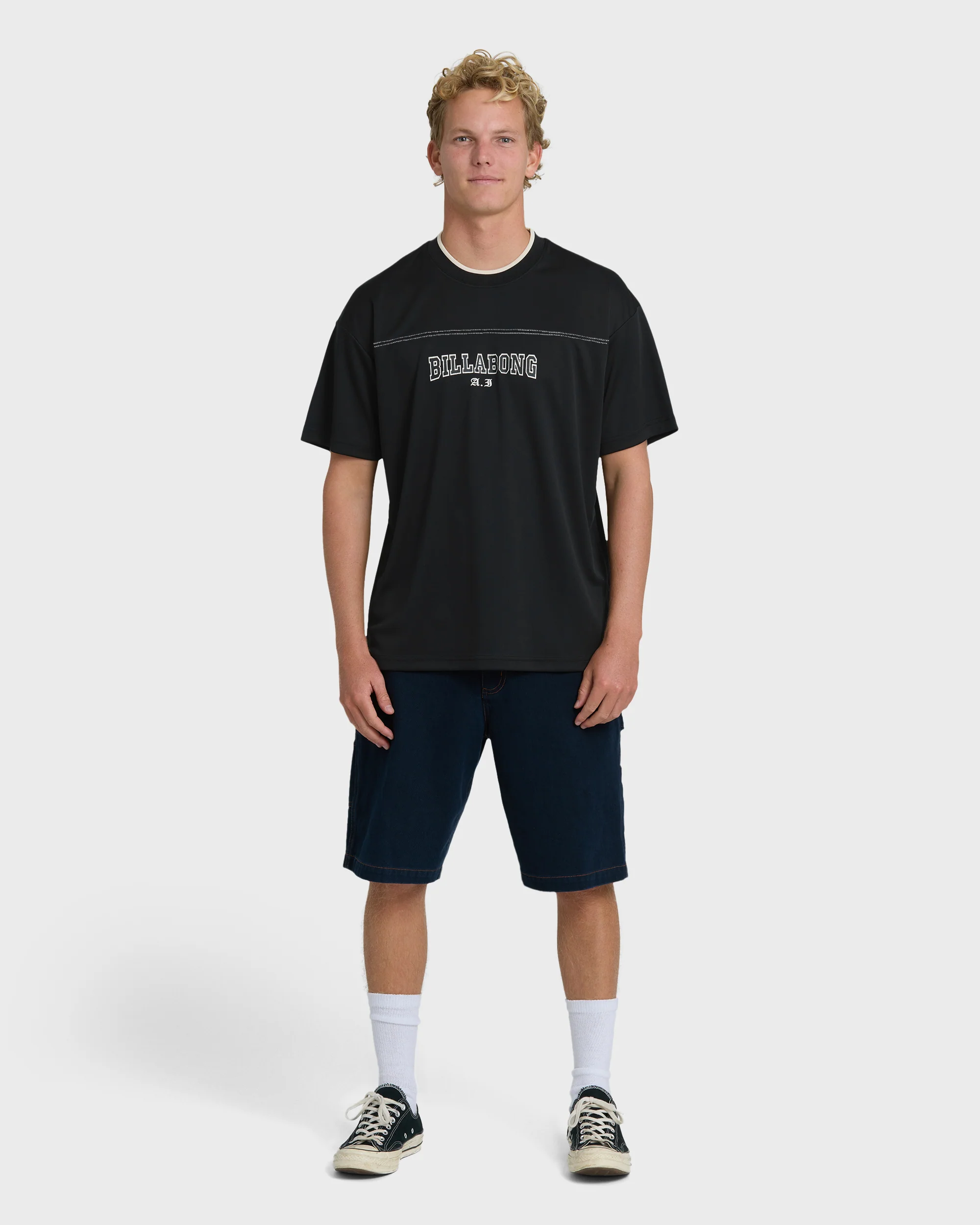 A.I. Mesh Jersey Short Sleeve T-Shirt - Black
