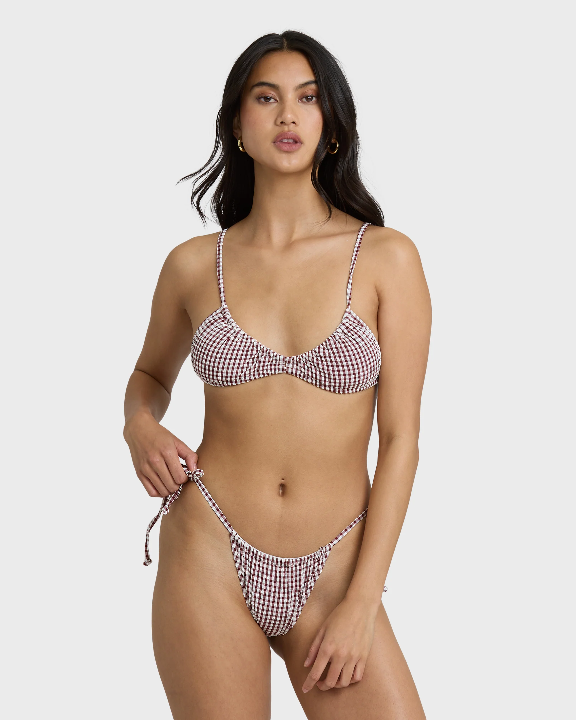 2758-mini-wave-check-teagan-bralette-bikini-top-red-dahlia-1.webp Mini Wave Check Teagan Bralette Bikini Top - Red Dahlia