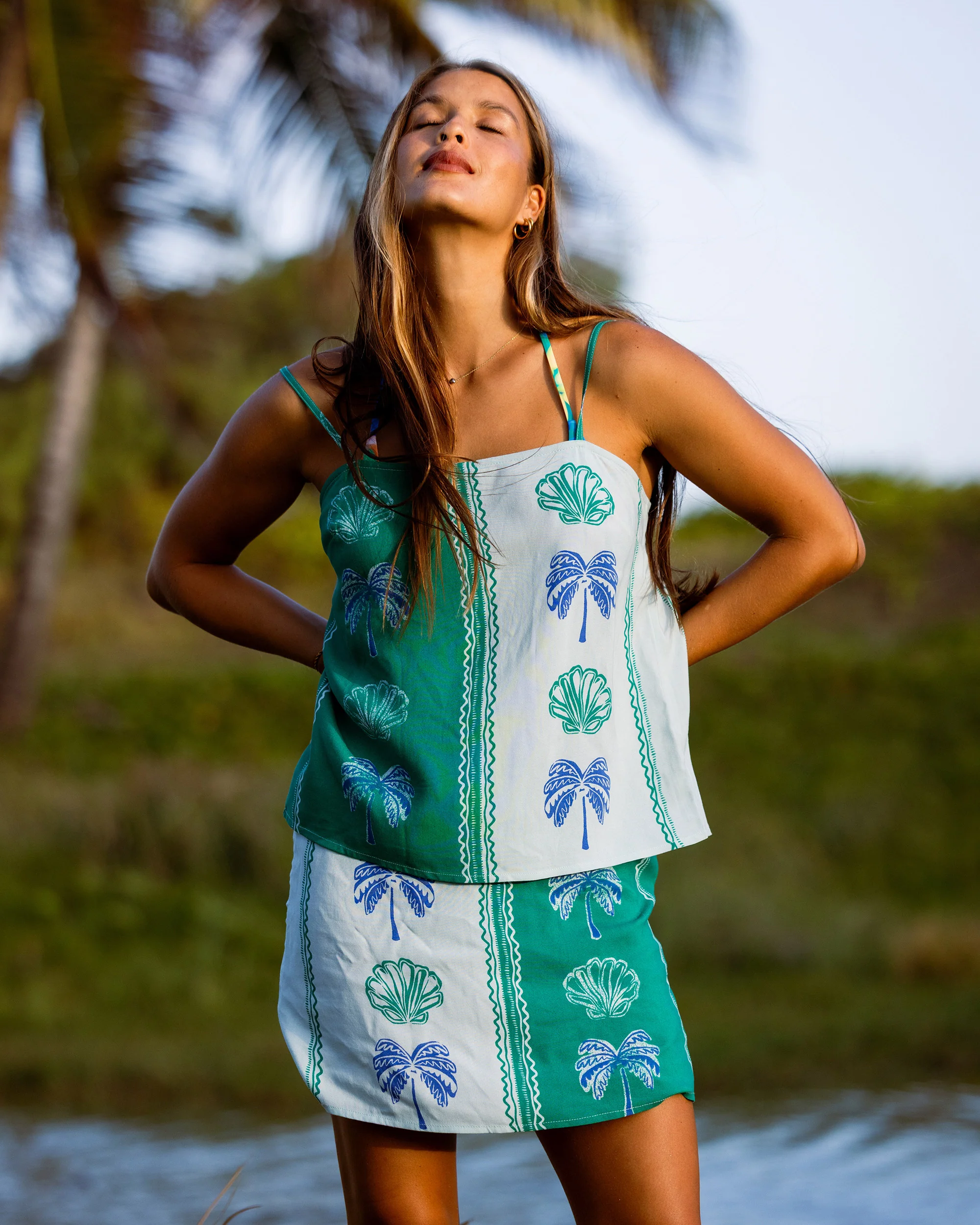 278-pool-blue-xs-pool-blue-xs-variation-1.webp Vacay Dreams Woven Tank - Pool Blue
