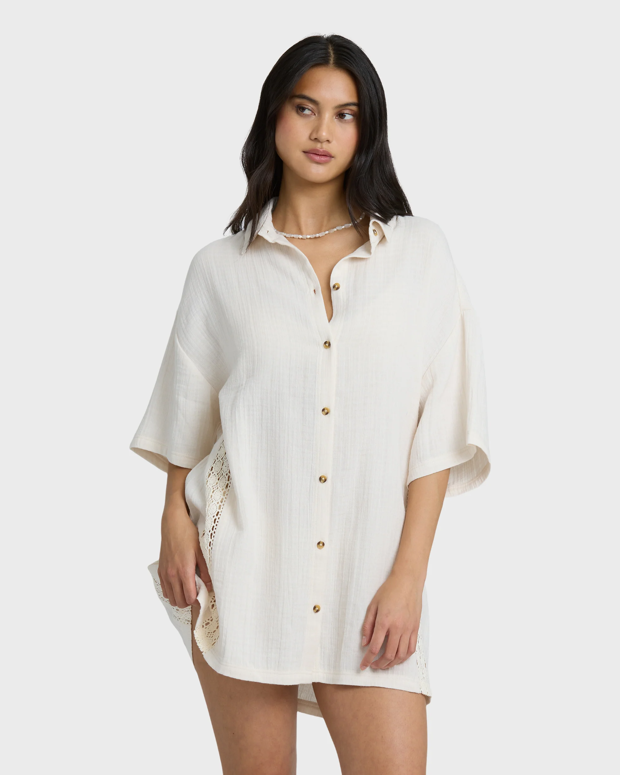 2794-feelin-fine-shirt-dress-white-cap-1.webp Feelin Fine Shirt Dress - White Cap