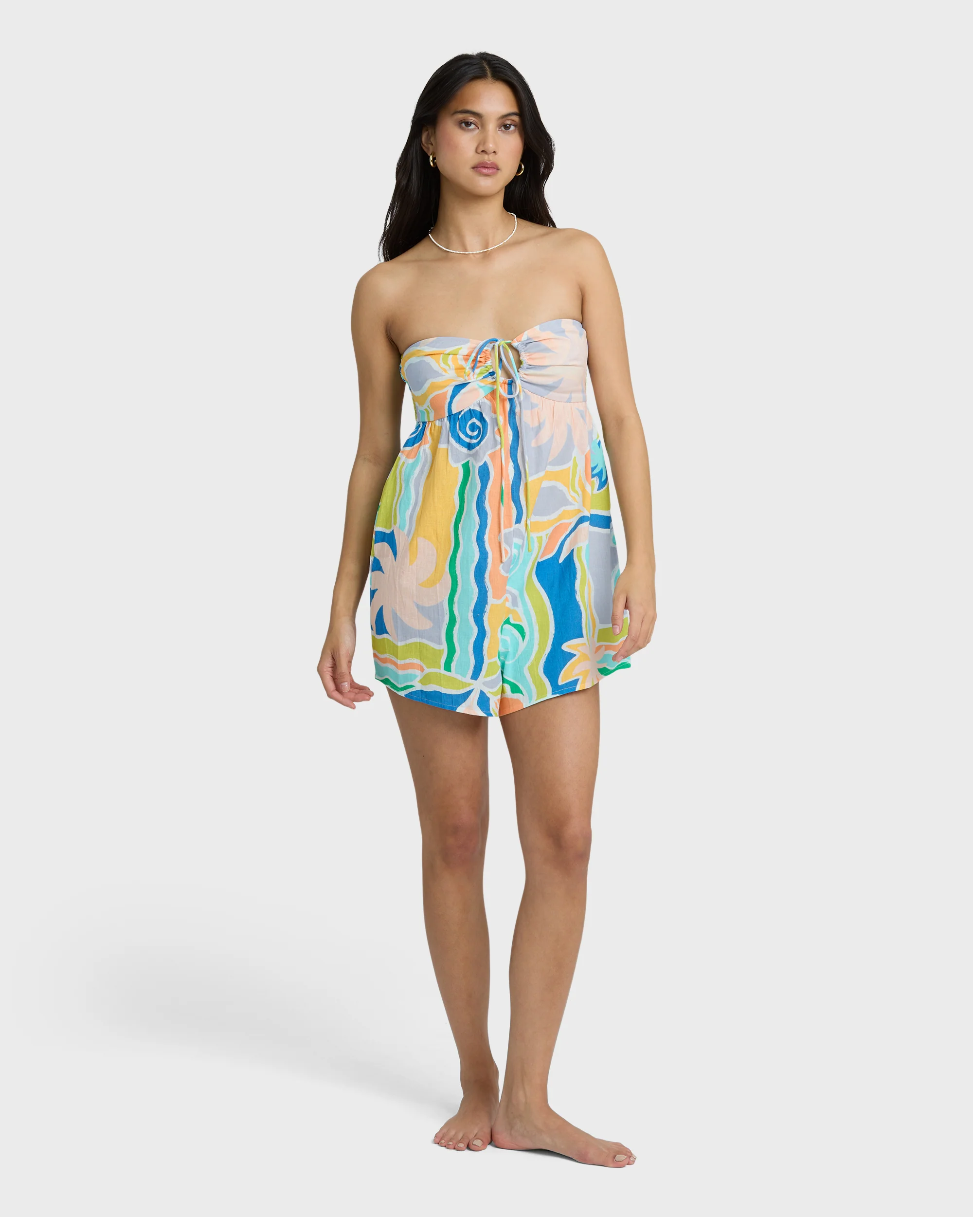 3115-so-groovy-romper-blue-multi-3.webp So Groovy Romper - Blue Multi
