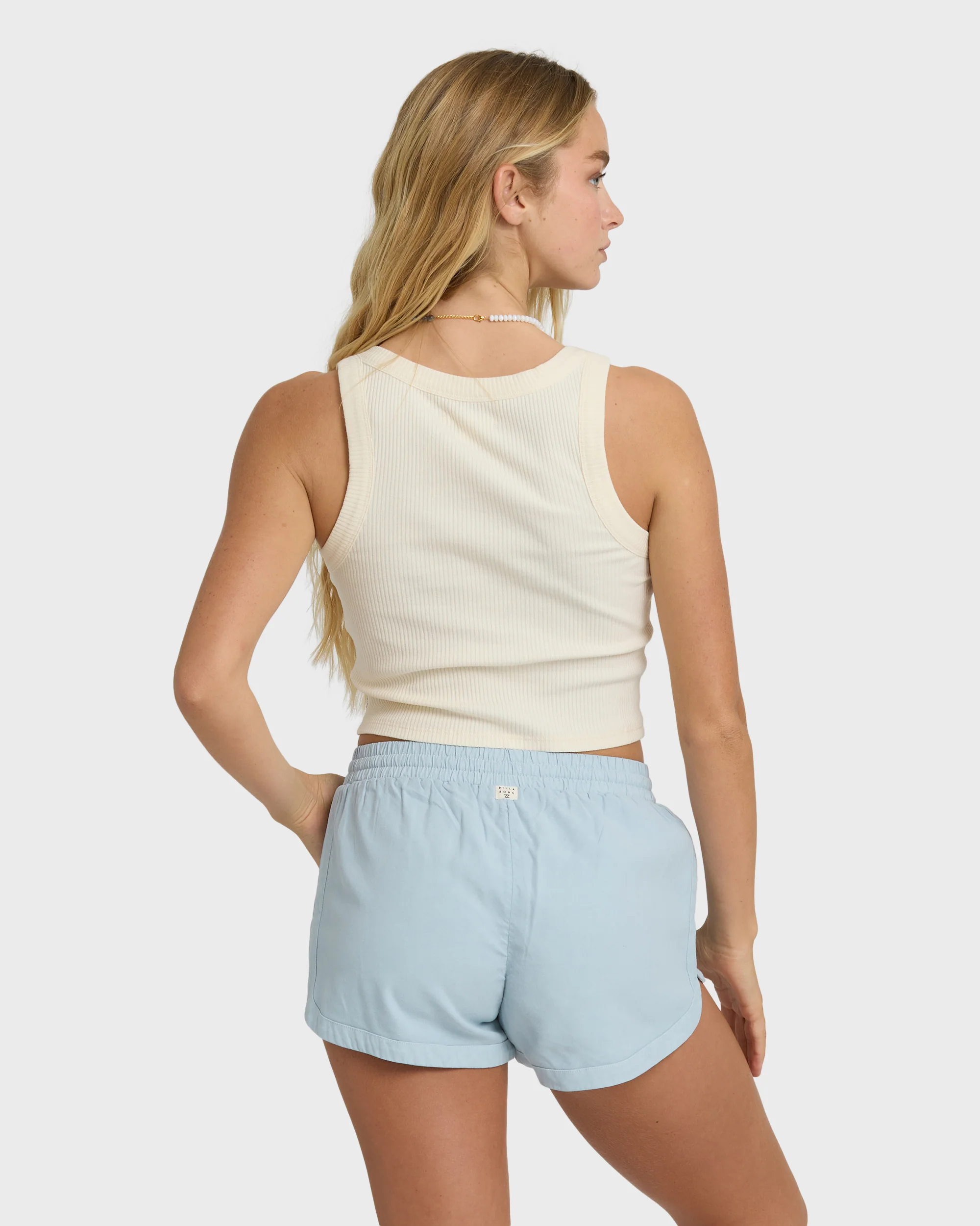 329-road-trippin-elastic-waist-shorts-washed-chambray-2.webp Road Trippin Elastic Waist Shorts - Washed Chambray