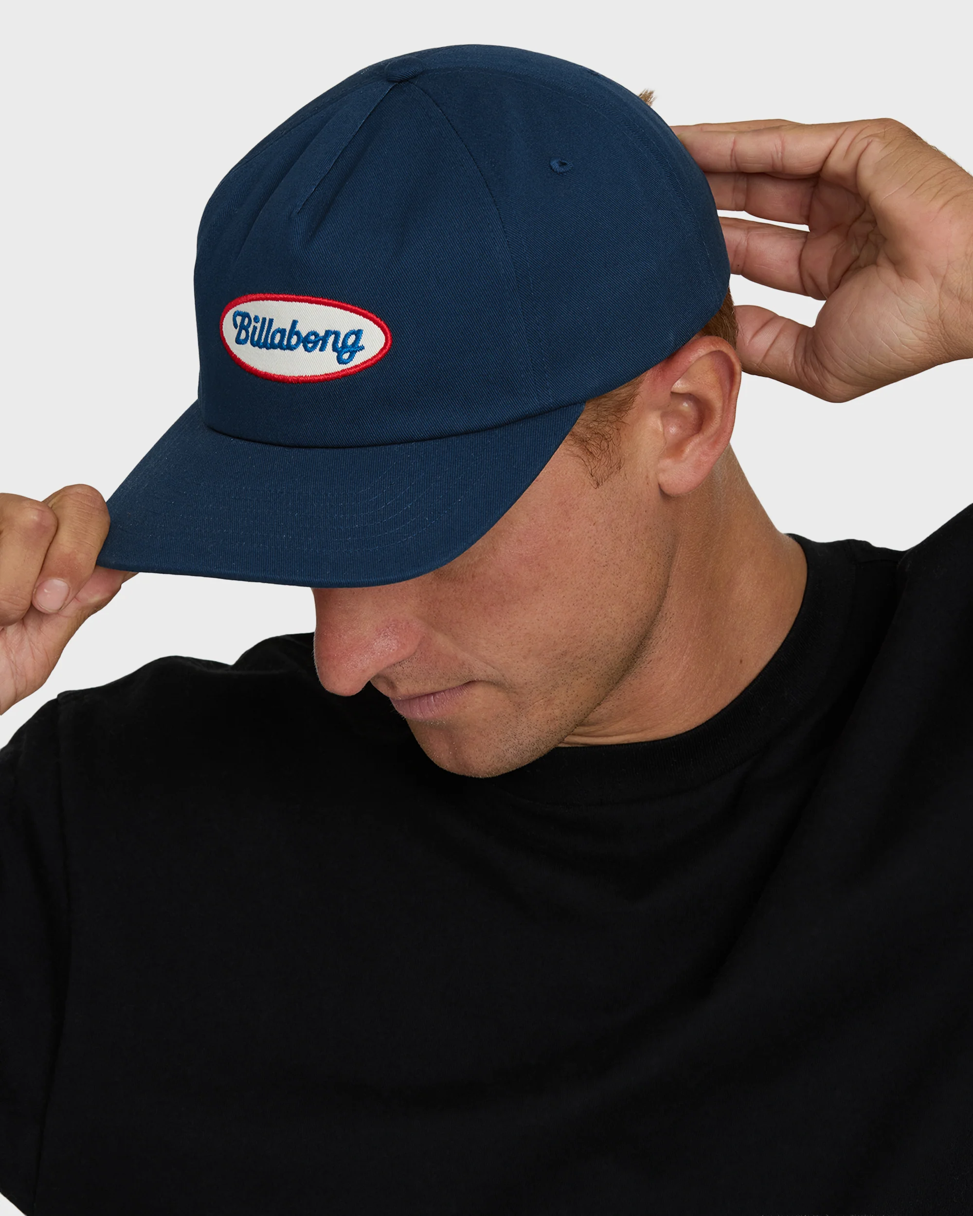 Caution Snapback Hat - Dark Denim