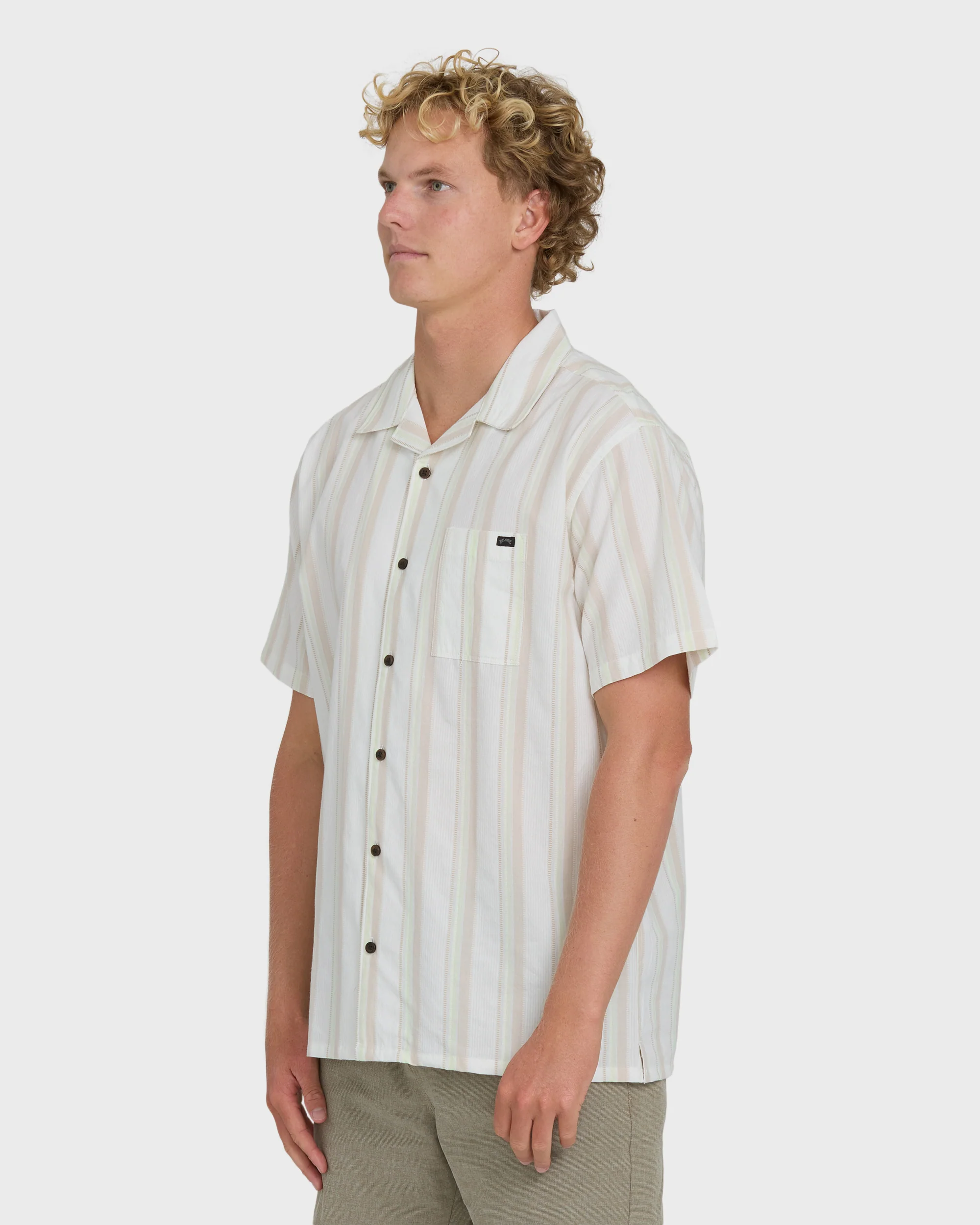 Victoria Vacay Short Sleeve Woven Shirt - White Sand
