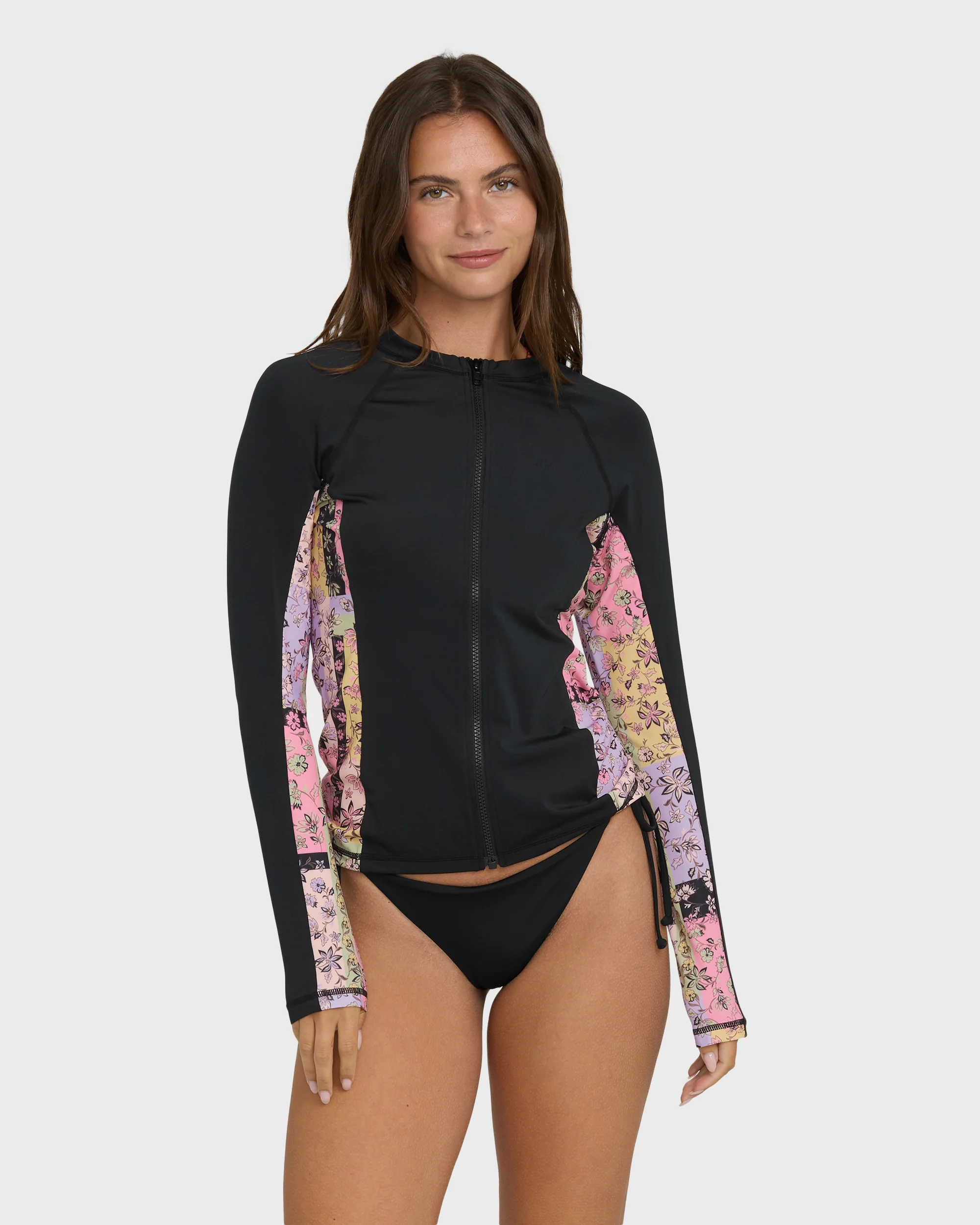 3495-dreamy-daze-zip-front-long-sleeve-rashguard-black-pebble-1.webp Dreamy Daze Zip Front Long Sleeve Rashguard - Black Pebble