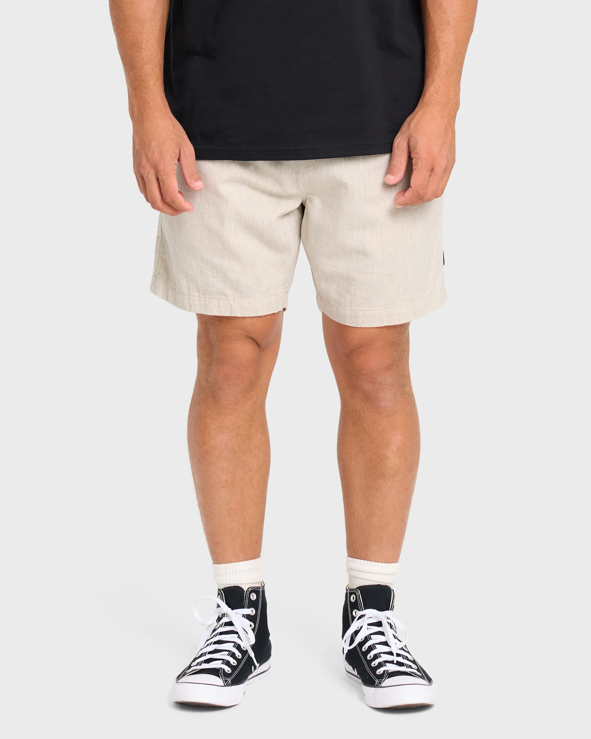 San O Layback 16" Linen Shorts - Oatmeal Heather