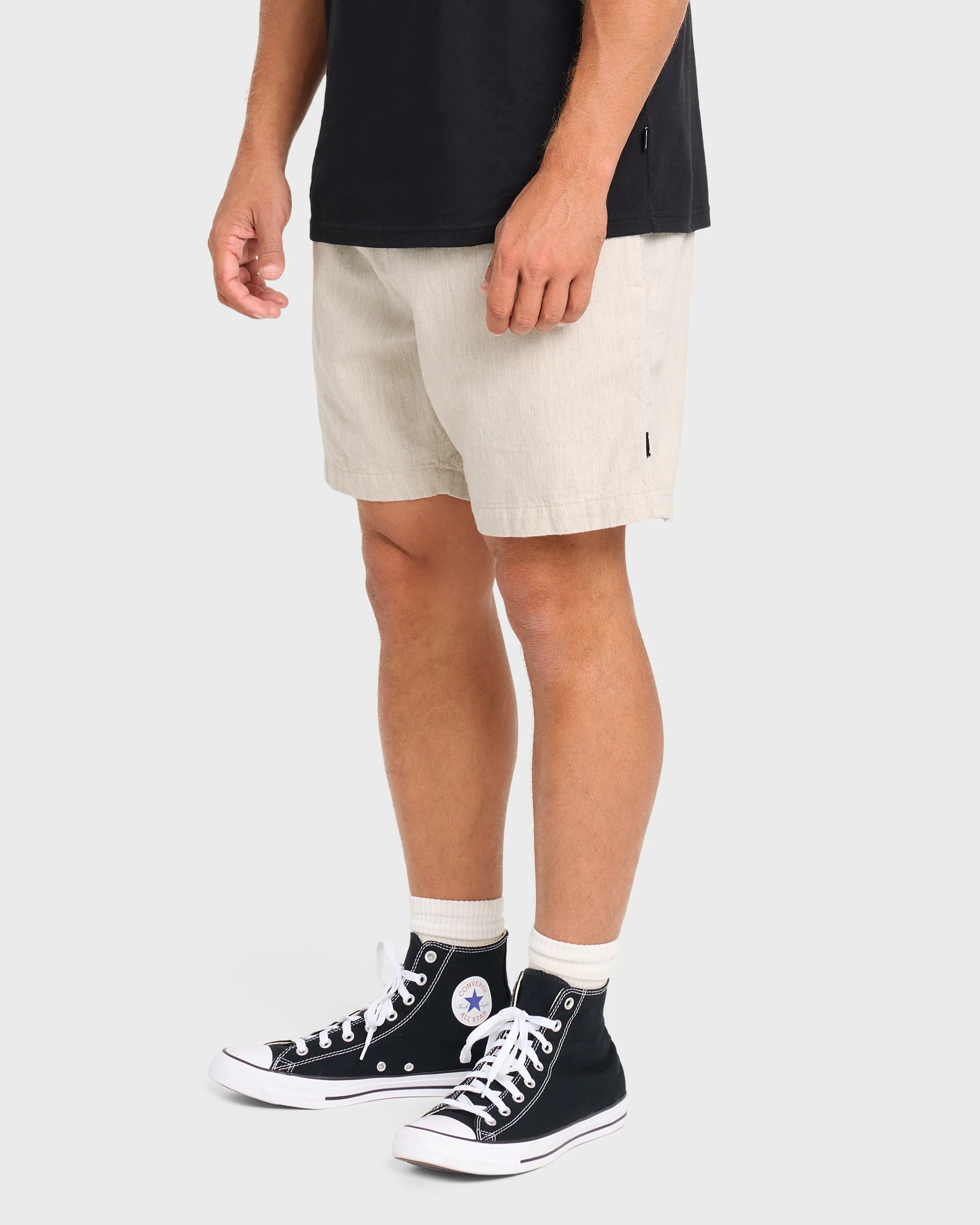 San O Layback 16" Linen Shorts - Oatmeal Heather