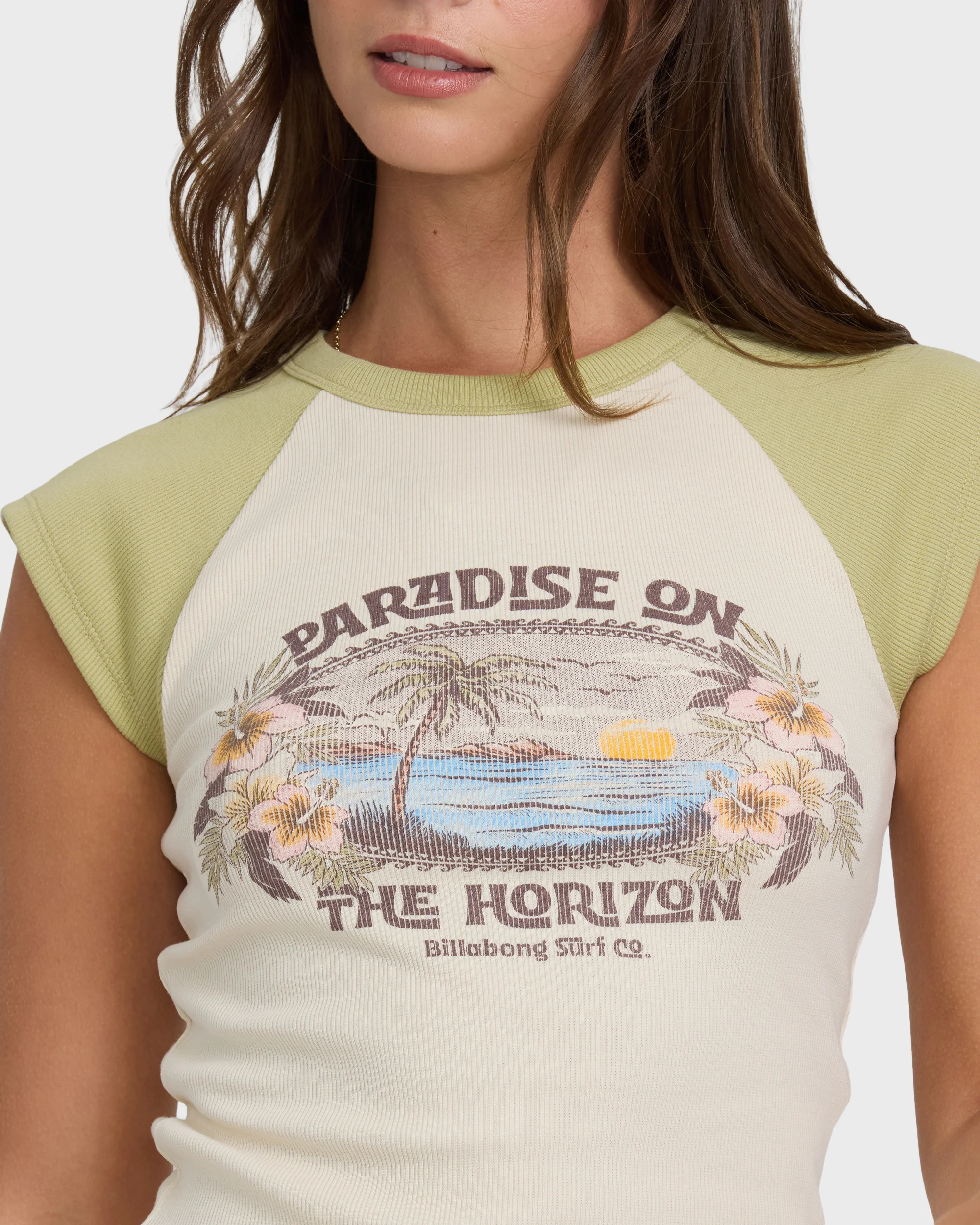 Horizon Raglan Short Sleeve Knit T-Shirt - Cactus