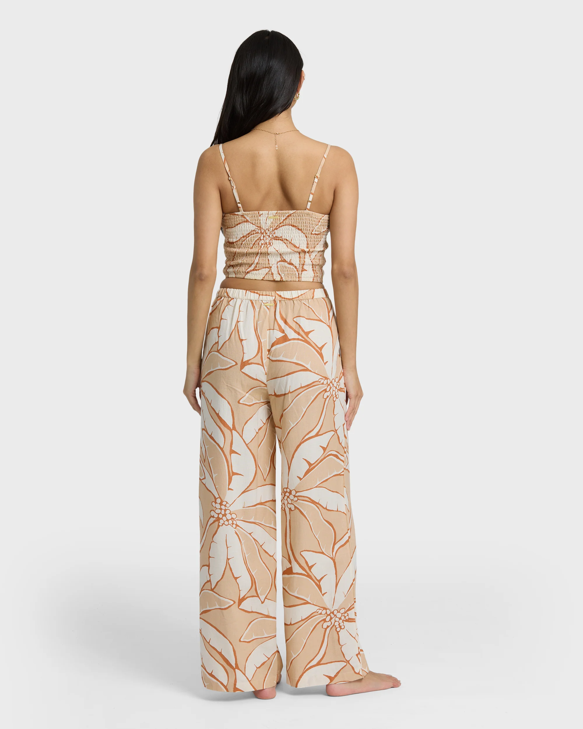 Tropic Breeze Elastic Waist Pants - Stone