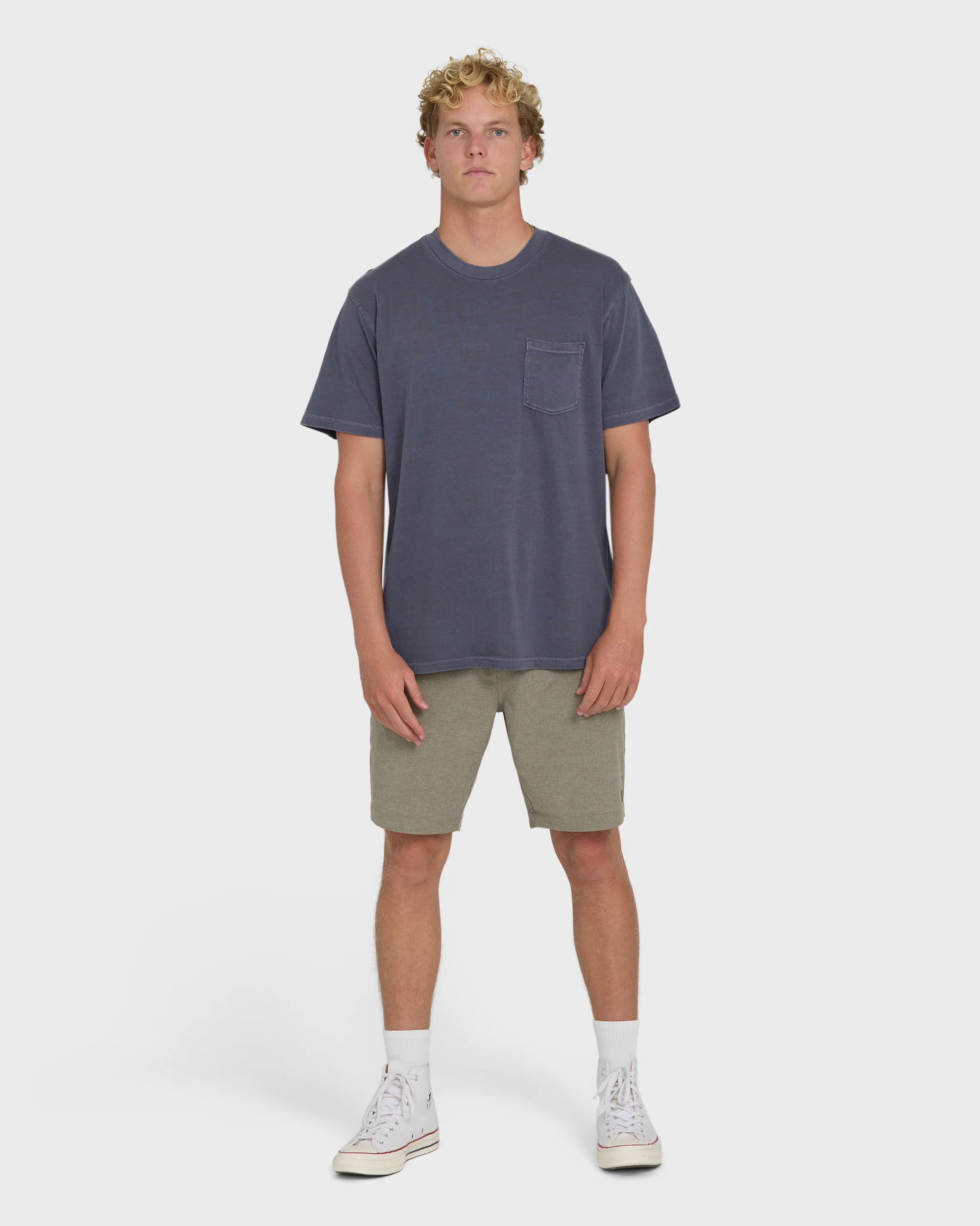 Essential Wave Washed Premium Short Sleeve Pocket Tee - Graystone