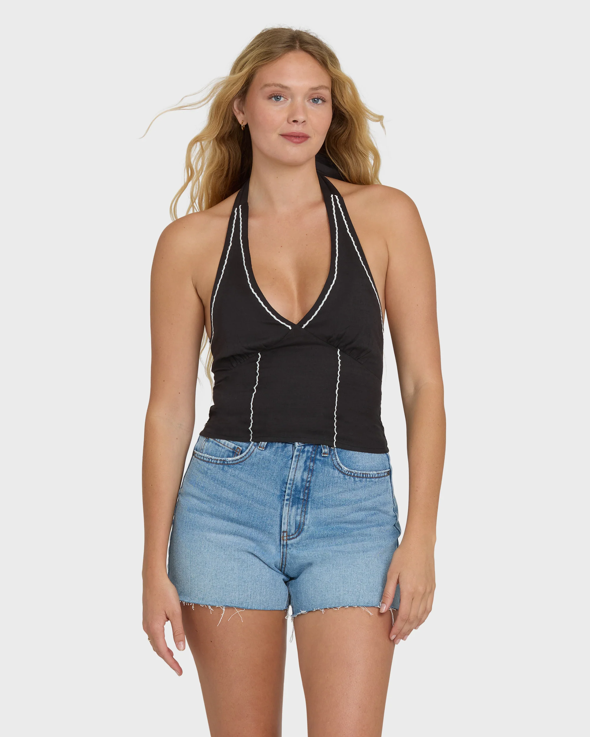 463-sunny-sometimes-solid-tank-top-black-sands-1.webp Sunny Sometimes Solid Tank Top - Black Sands
