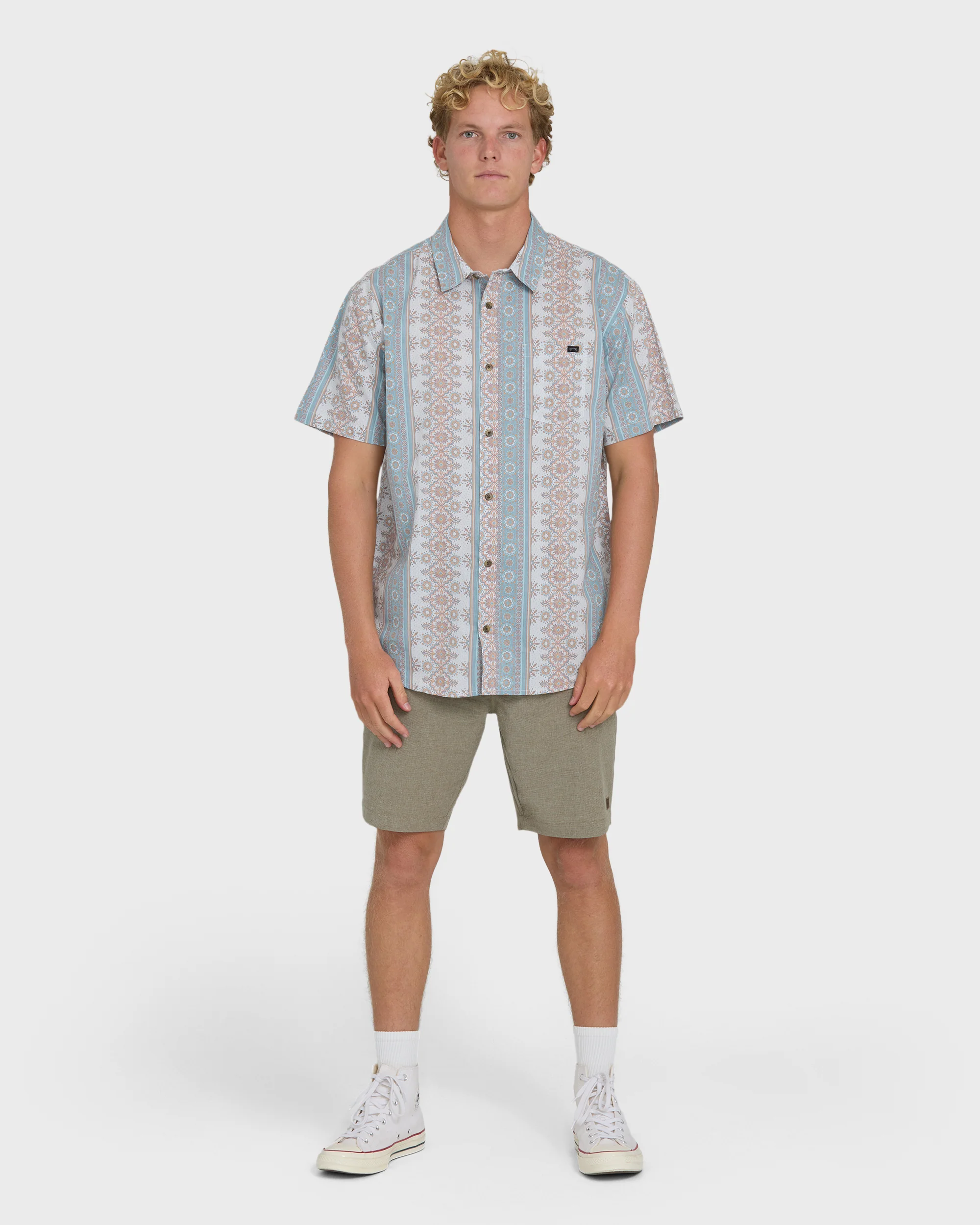 Sundays Short Sleeve Woven Shirt - Blue Fog