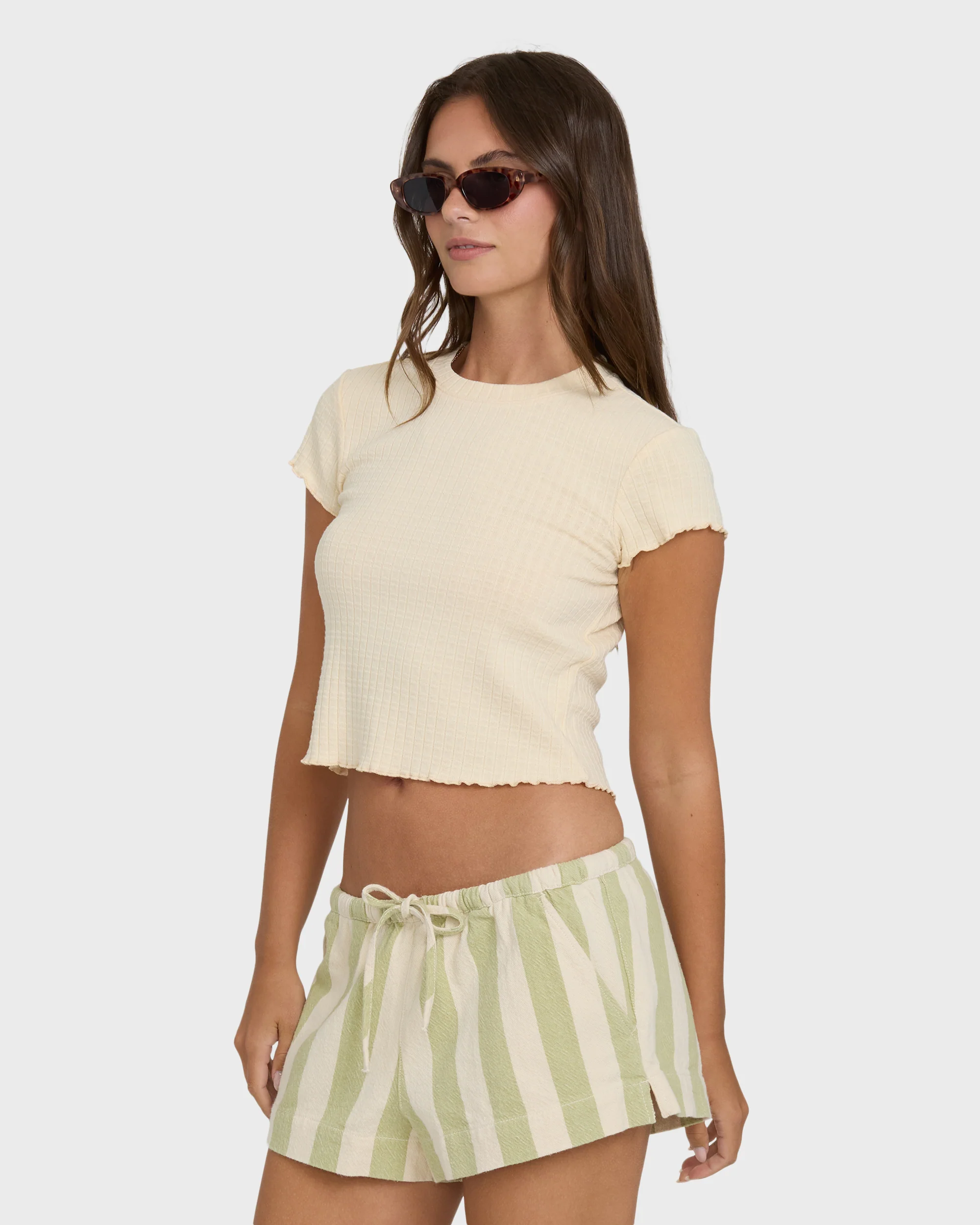 Shelly Short Sleeve Knit T-Shirt - Dove