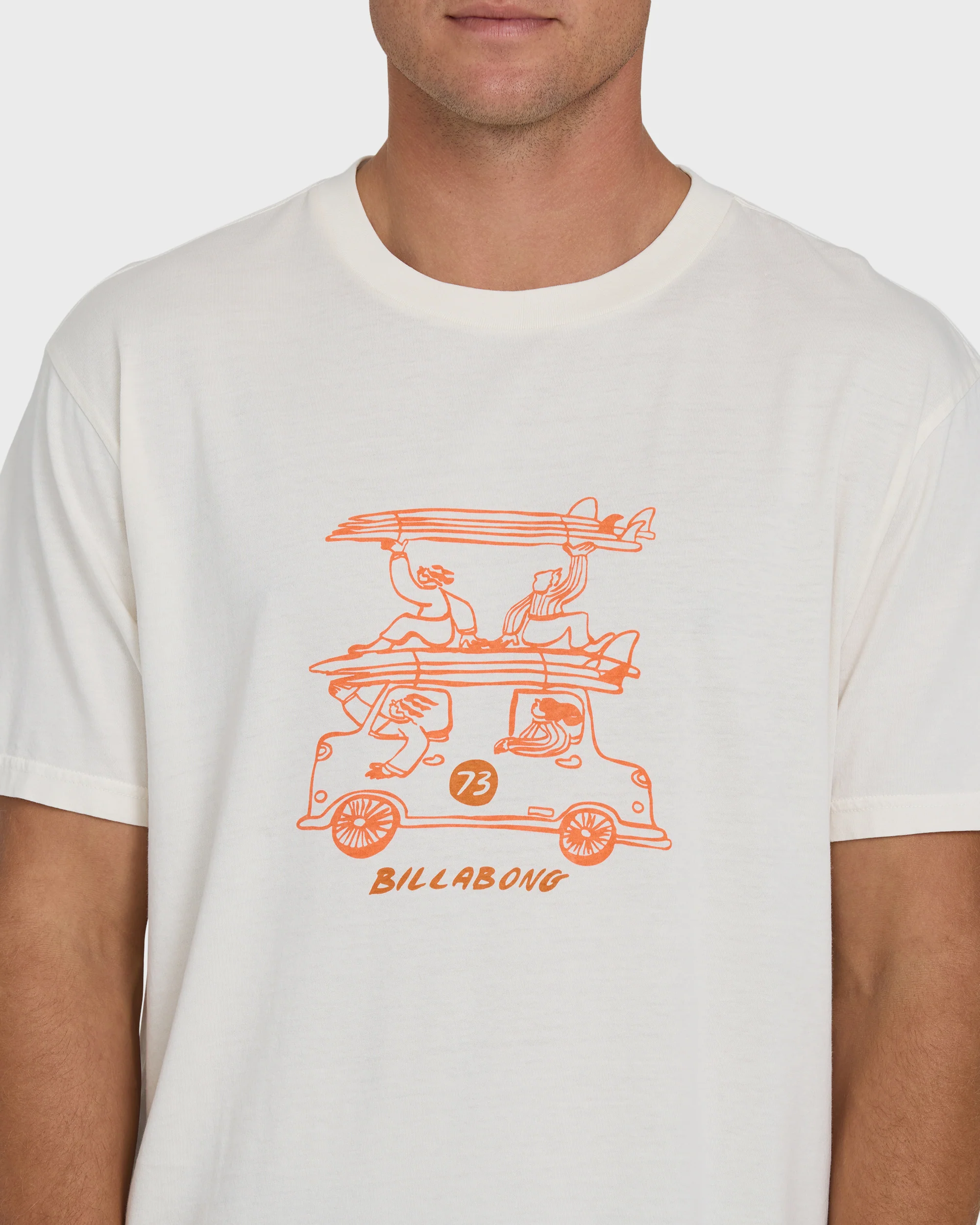 Stack Wave Washed Premium Short Sleeve Knit T-Shirt - Off White