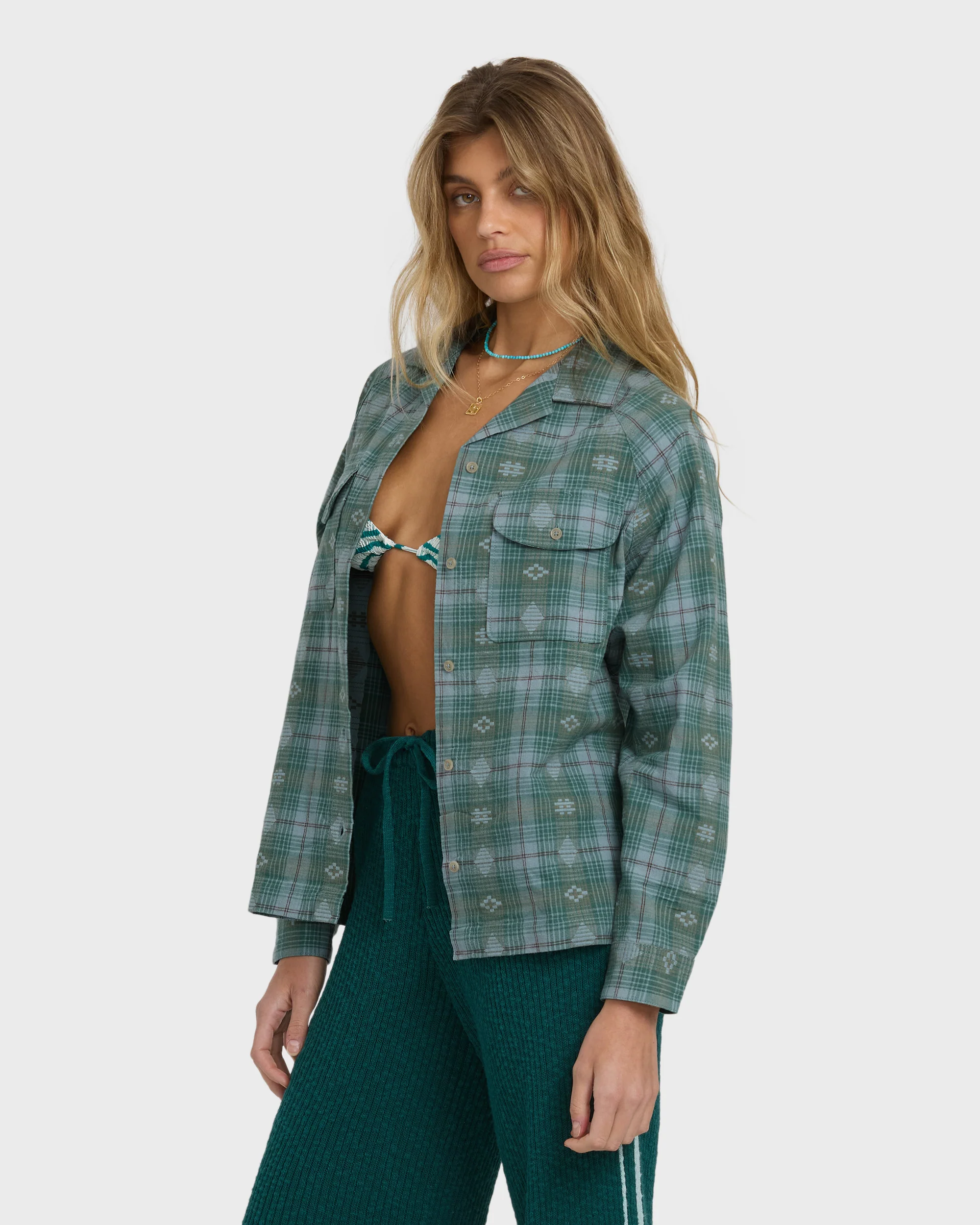 Coastal Breeze Long Sleeve Shirt - Mineral Blue