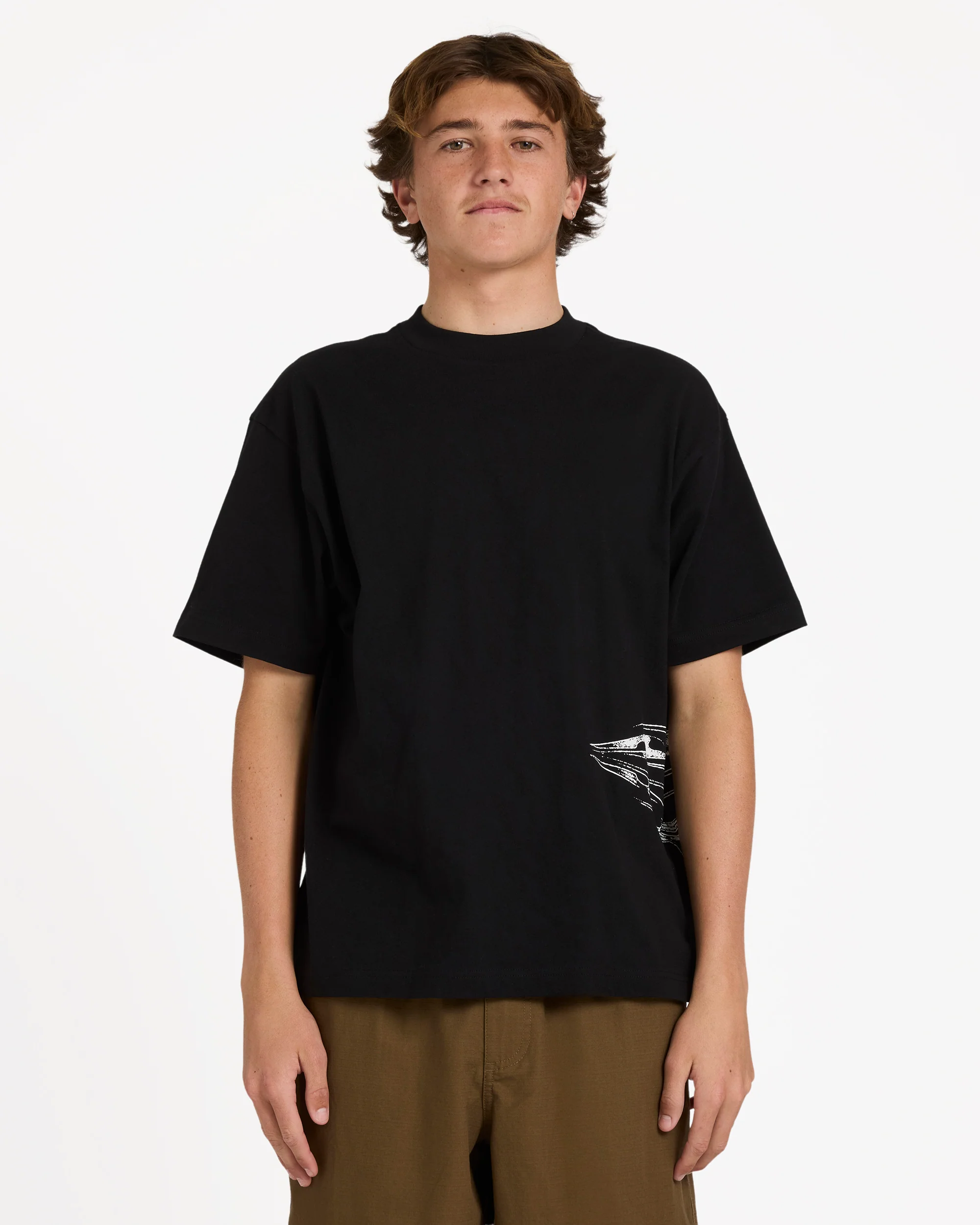 Chrome Diamond Short Sleeve Knit T-Shirt - Black