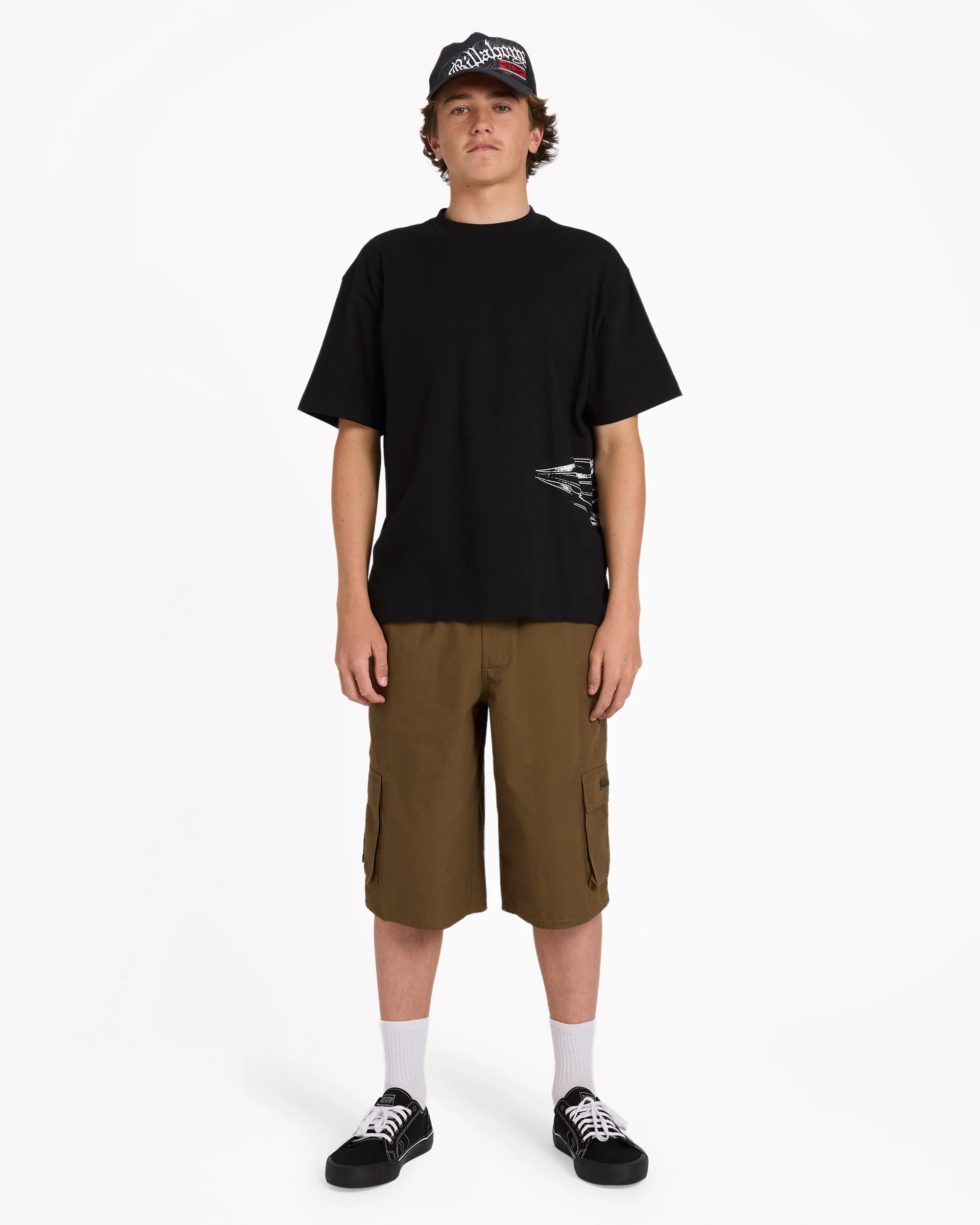 Chrome Diamond Short Sleeve Knit T-Shirt - Black