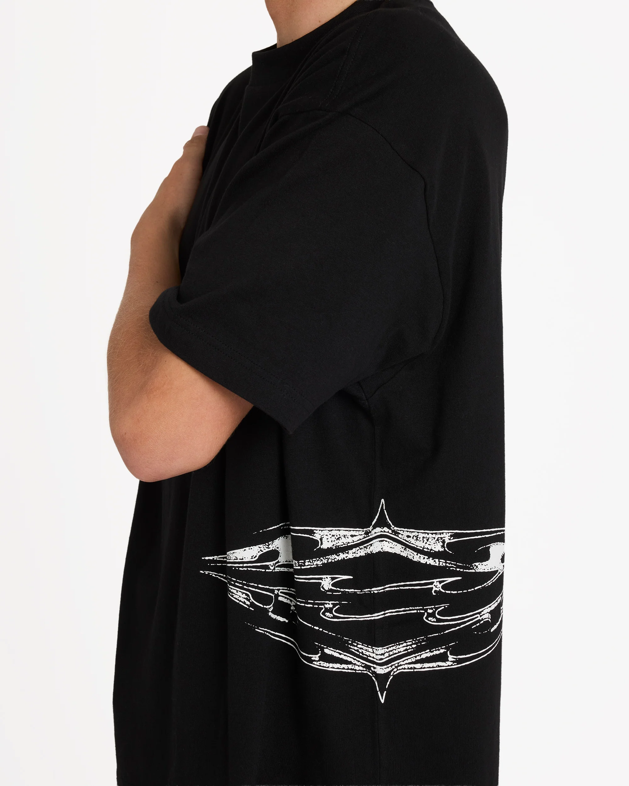 Chrome Diamond Short Sleeve Knit T-Shirt - Black