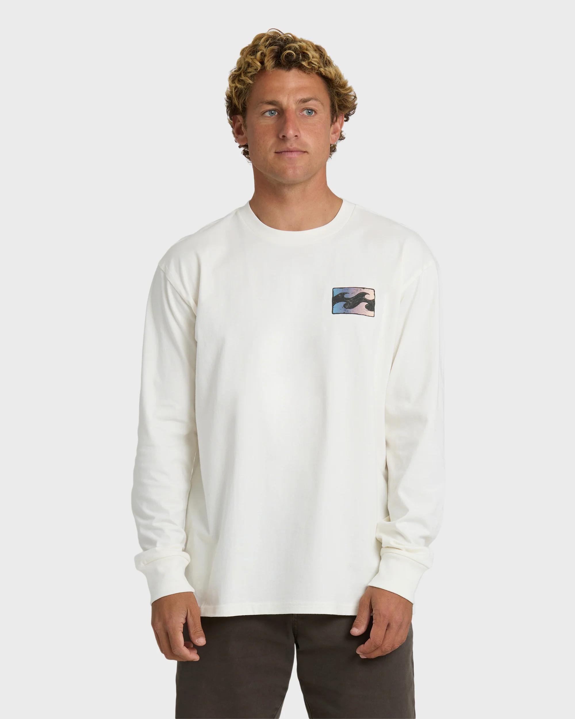 Crayon Wave Premium Long Sleeve T-Shirt - Off White