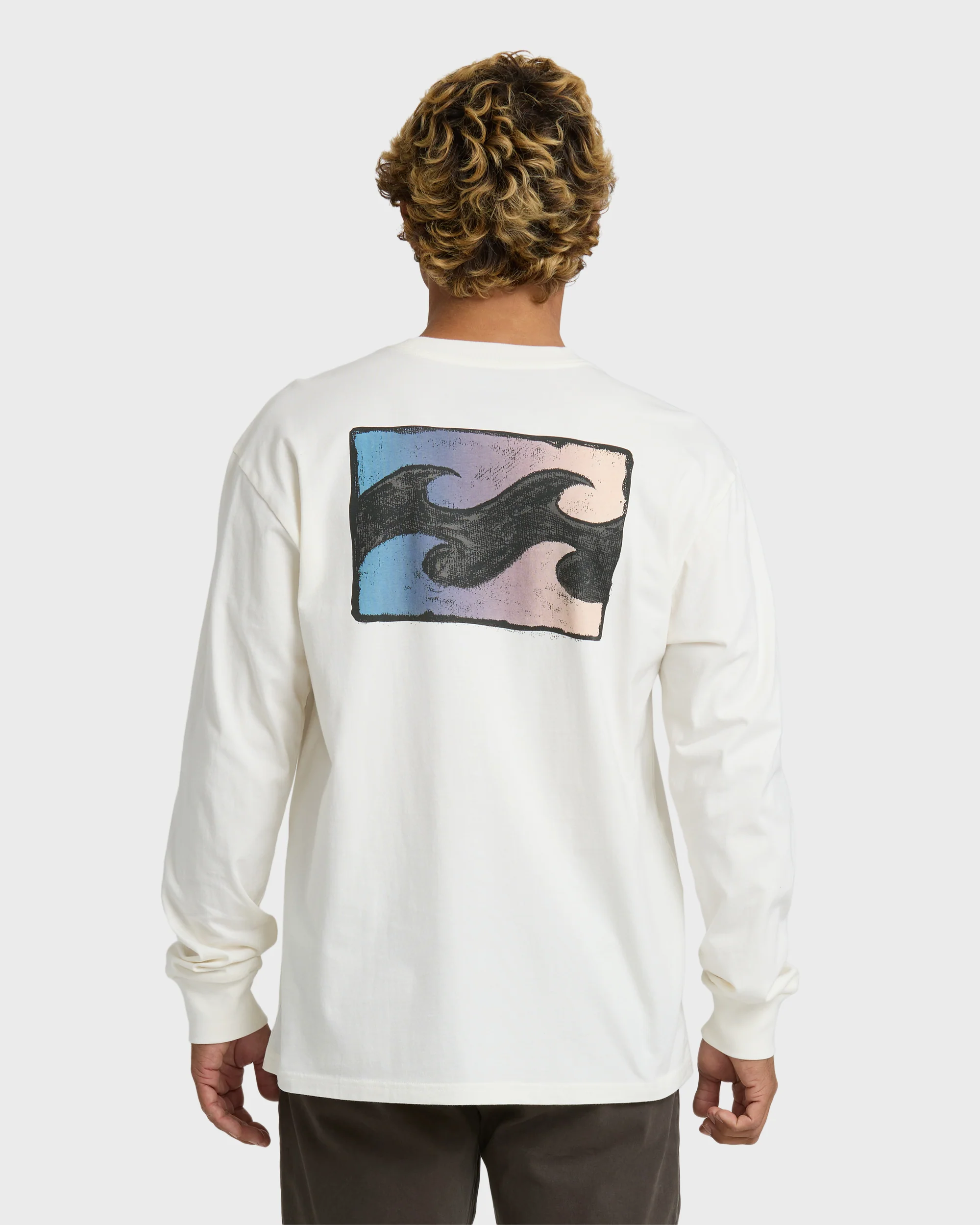 Crayon Wave Premium Long Sleeve T-Shirt - Off White