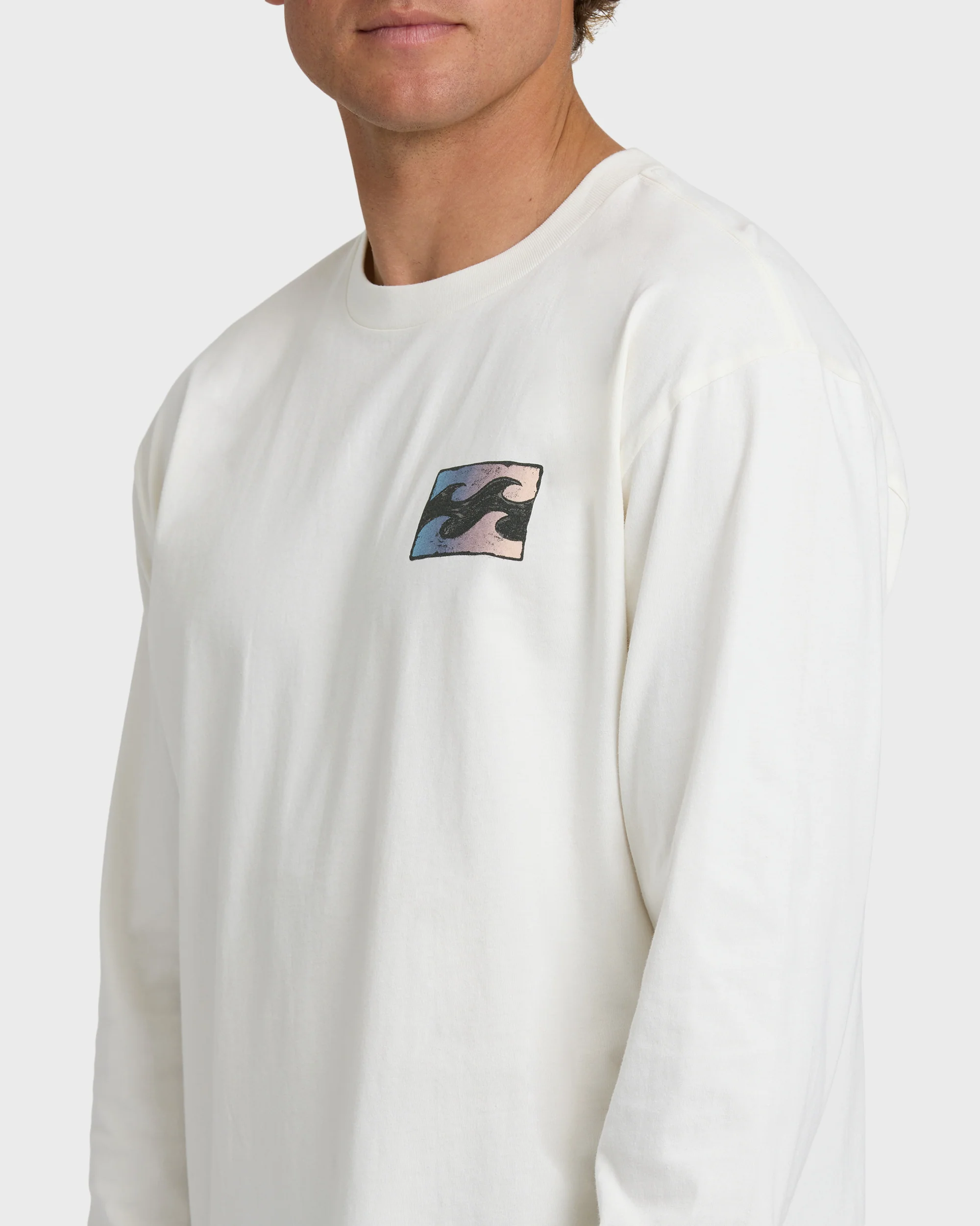 Crayon Wave Premium Long Sleeve T-Shirt - Off White