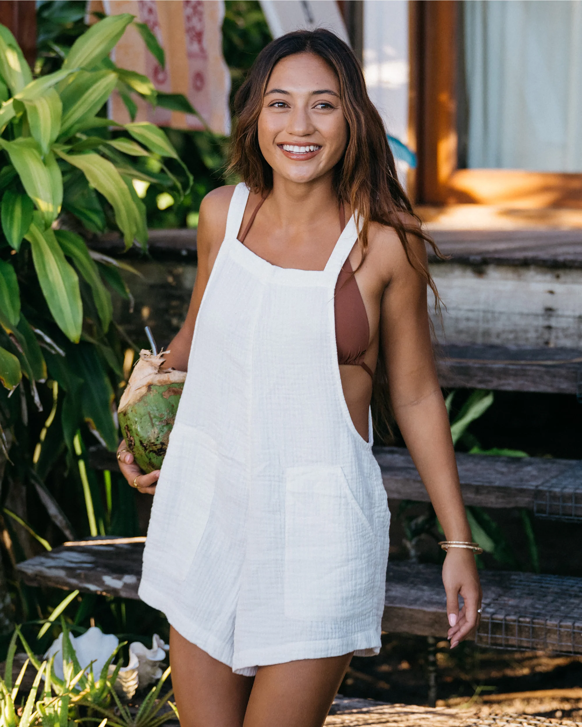 Beach Crush Romper - Salt Crystal