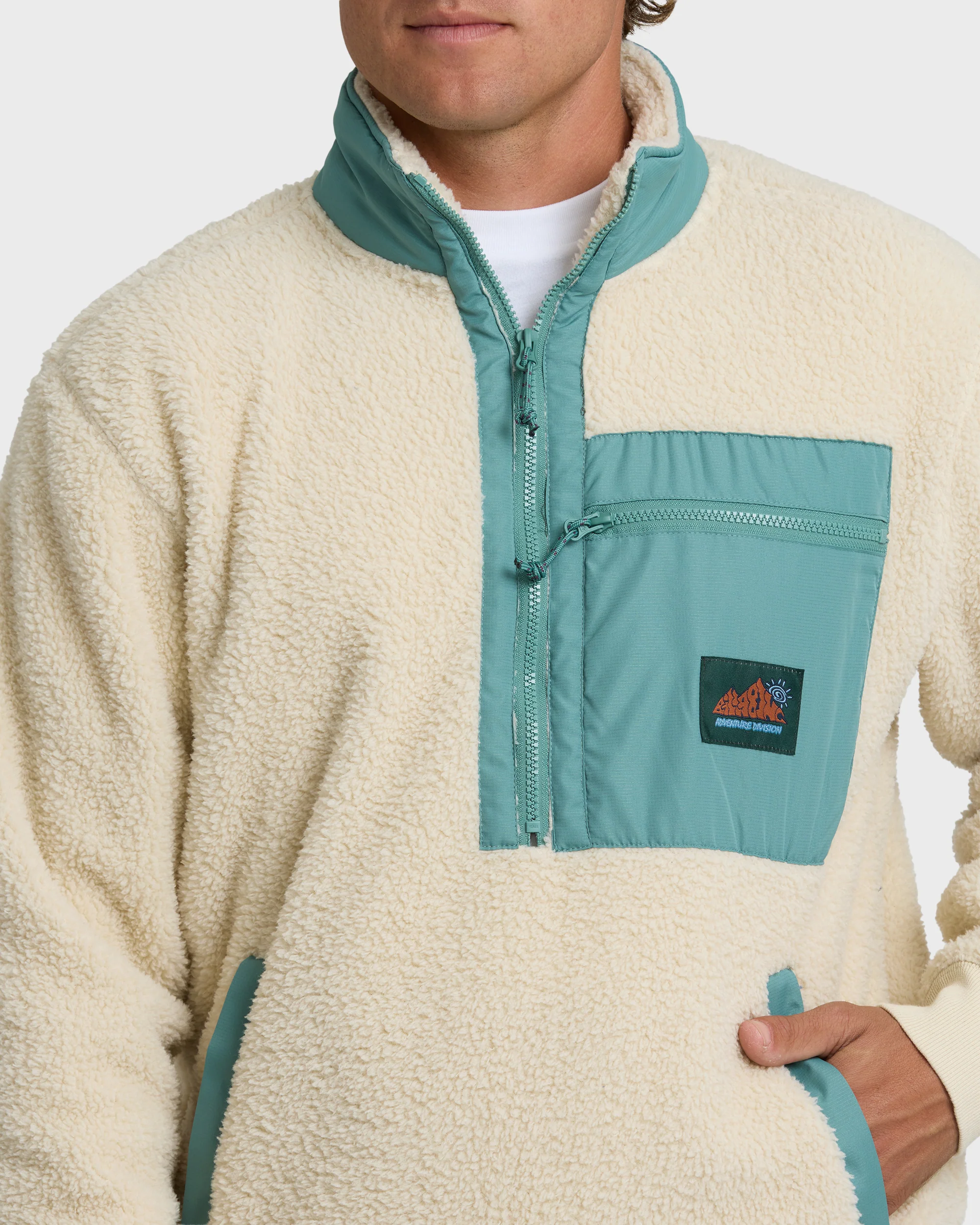 Boundary Peak Mock Neck Sherpa Fleece - Oatmeal