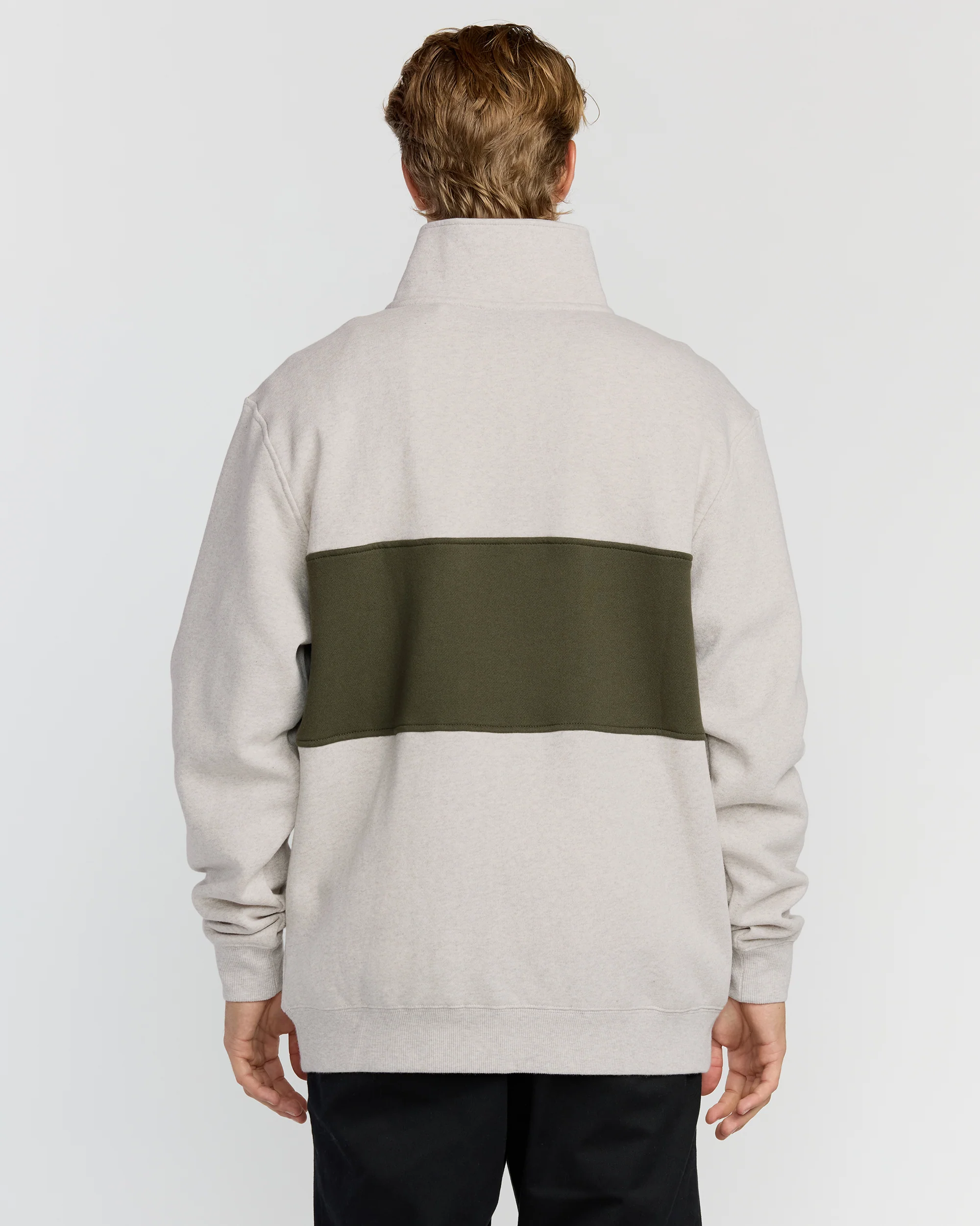 Bad Dog 3/4 Zip Mockneck Sweatshirt - Sand Htr